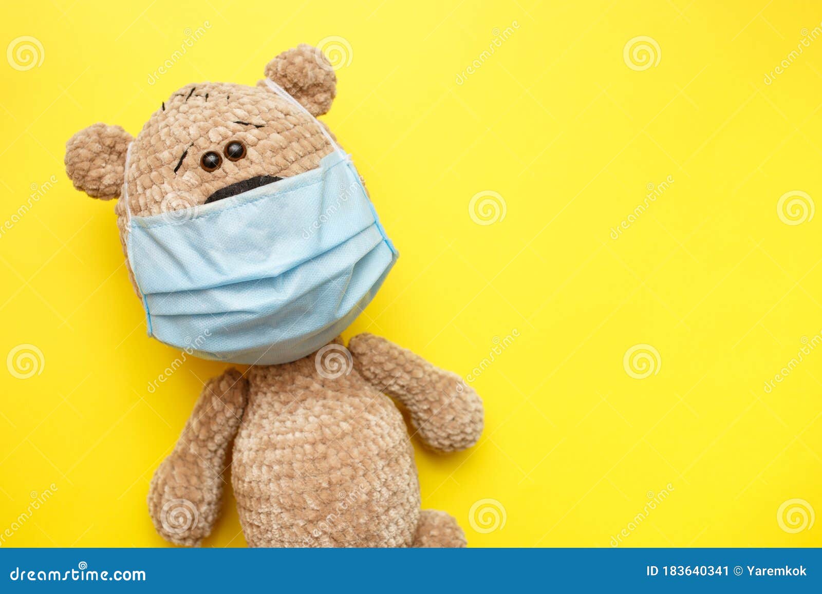 Download Cute Teddy Bear With Face Mask On His Mouth On Yellow Background Quarantine Concept Covid 19 Virus Protection Flat Lay Top Stock Image Image Of Doctor Global 183640341 PSD Mockup Templates