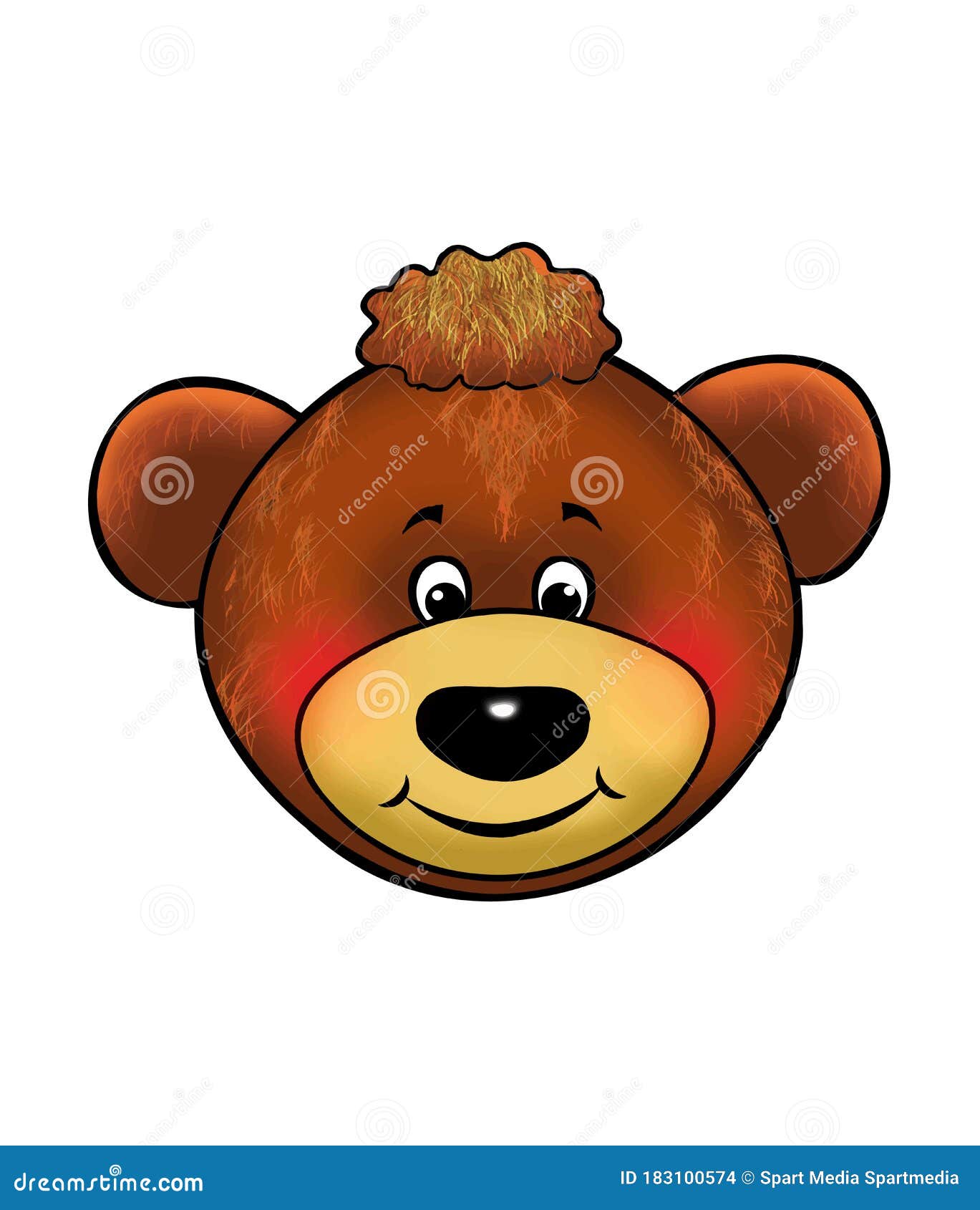 Download Cute Teddy Bear Smiling, Head Isolated On White, Fun Face ...