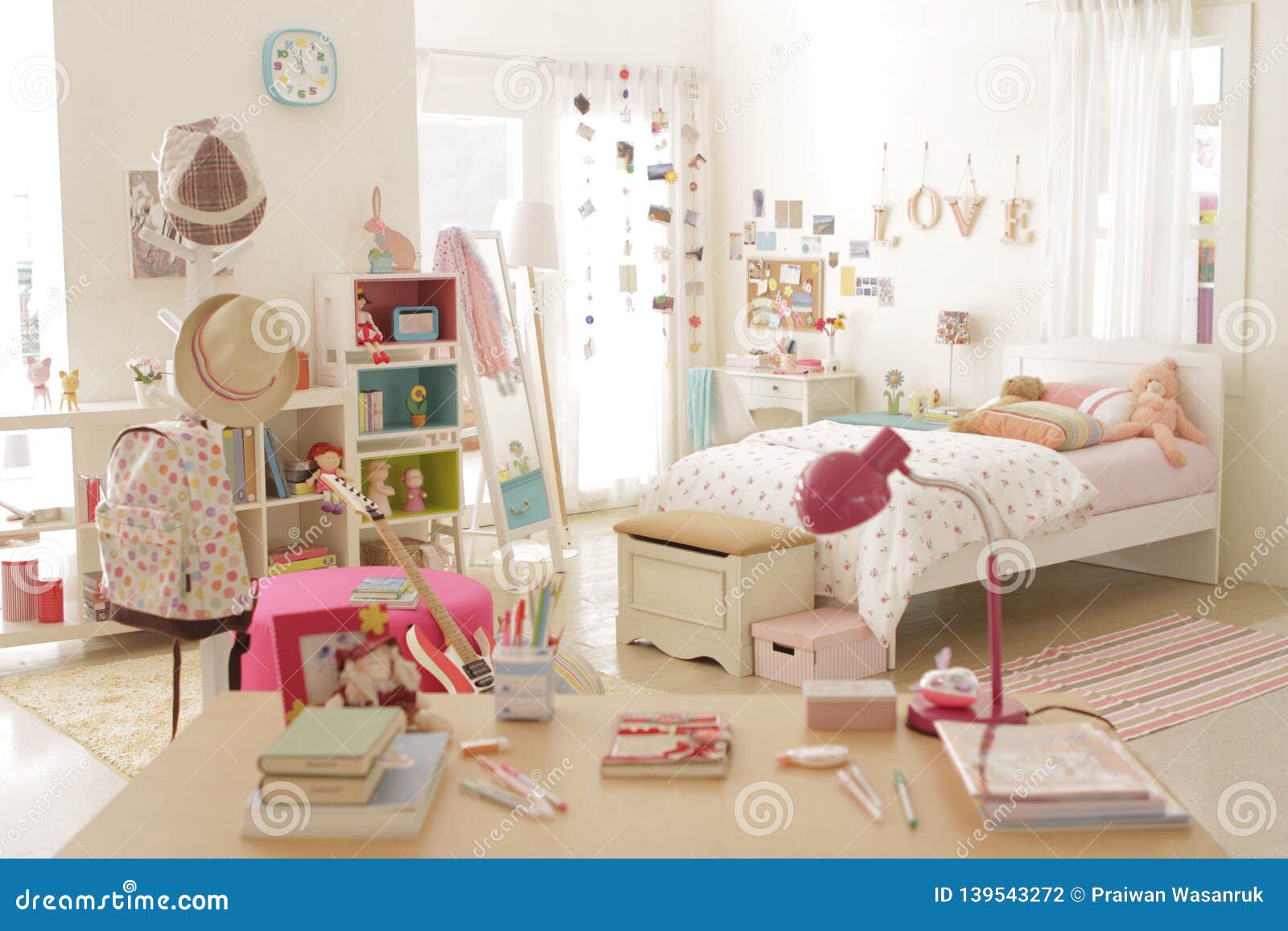 Cute Teen Girl Bedroom With Decoration 4 Stock Photo Image Of