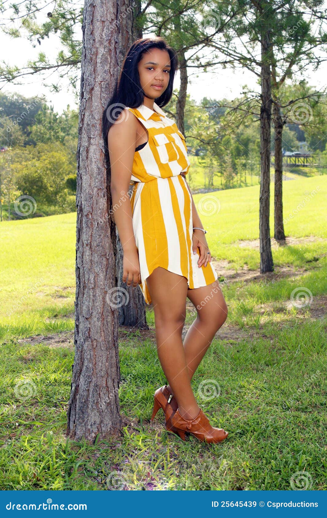 Cute Teen Latina Outdoors 2 Stock Image Image Of