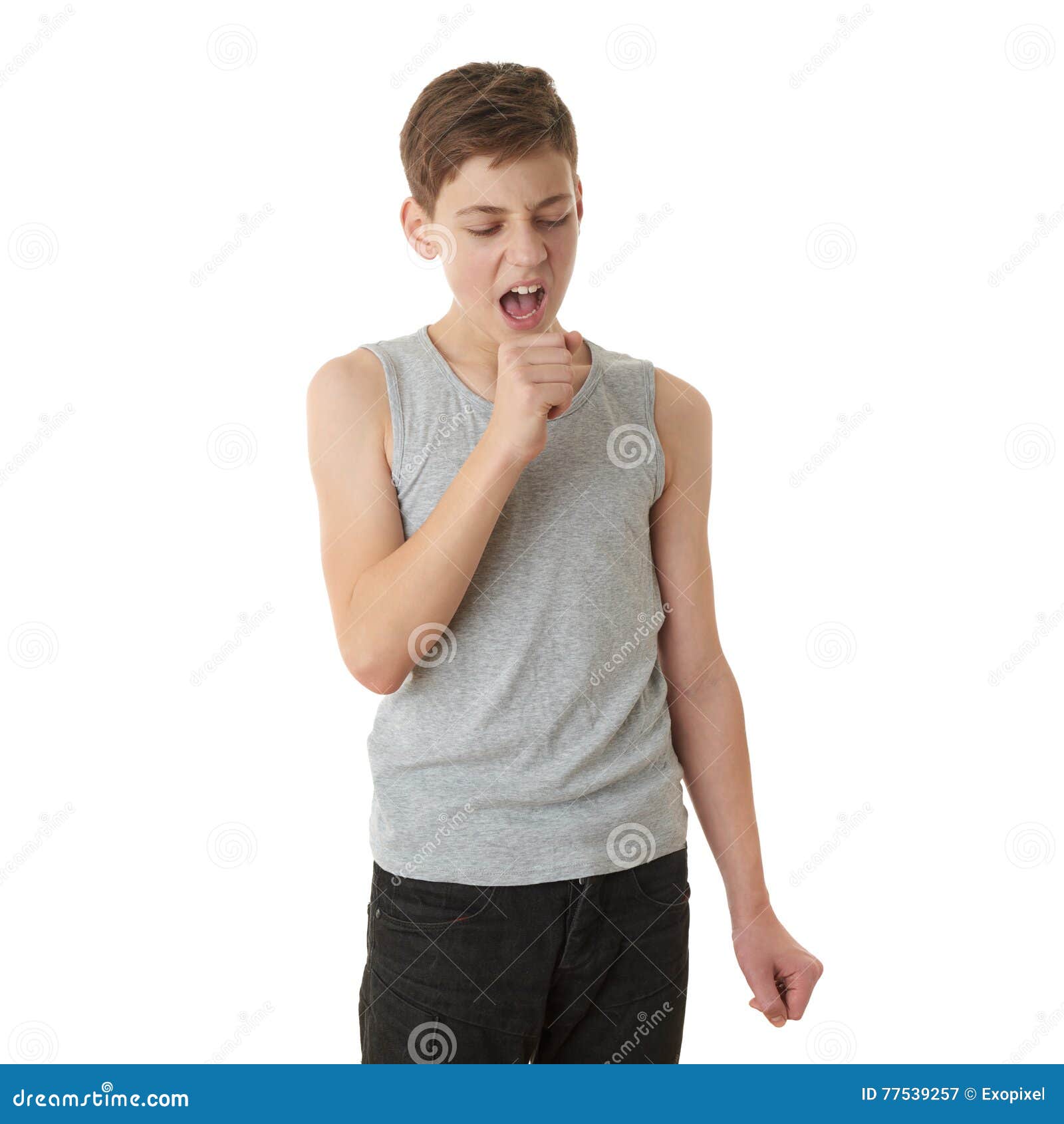 Cute Teenager Boy Over White Isolated Background Stock Image - Image of ...