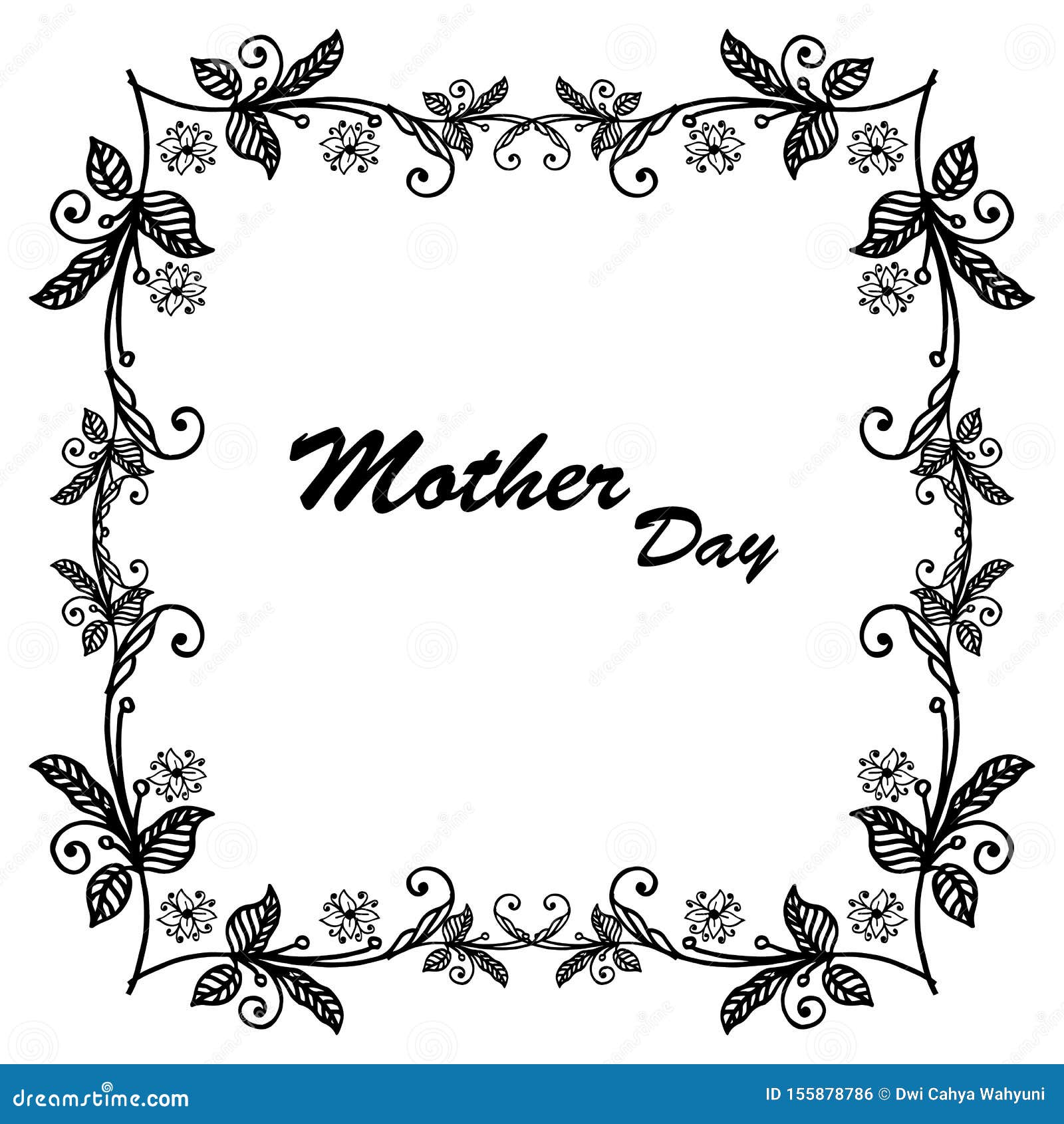Cute Template Frame Design for Greeting Card Mother Day, Texture In Mother