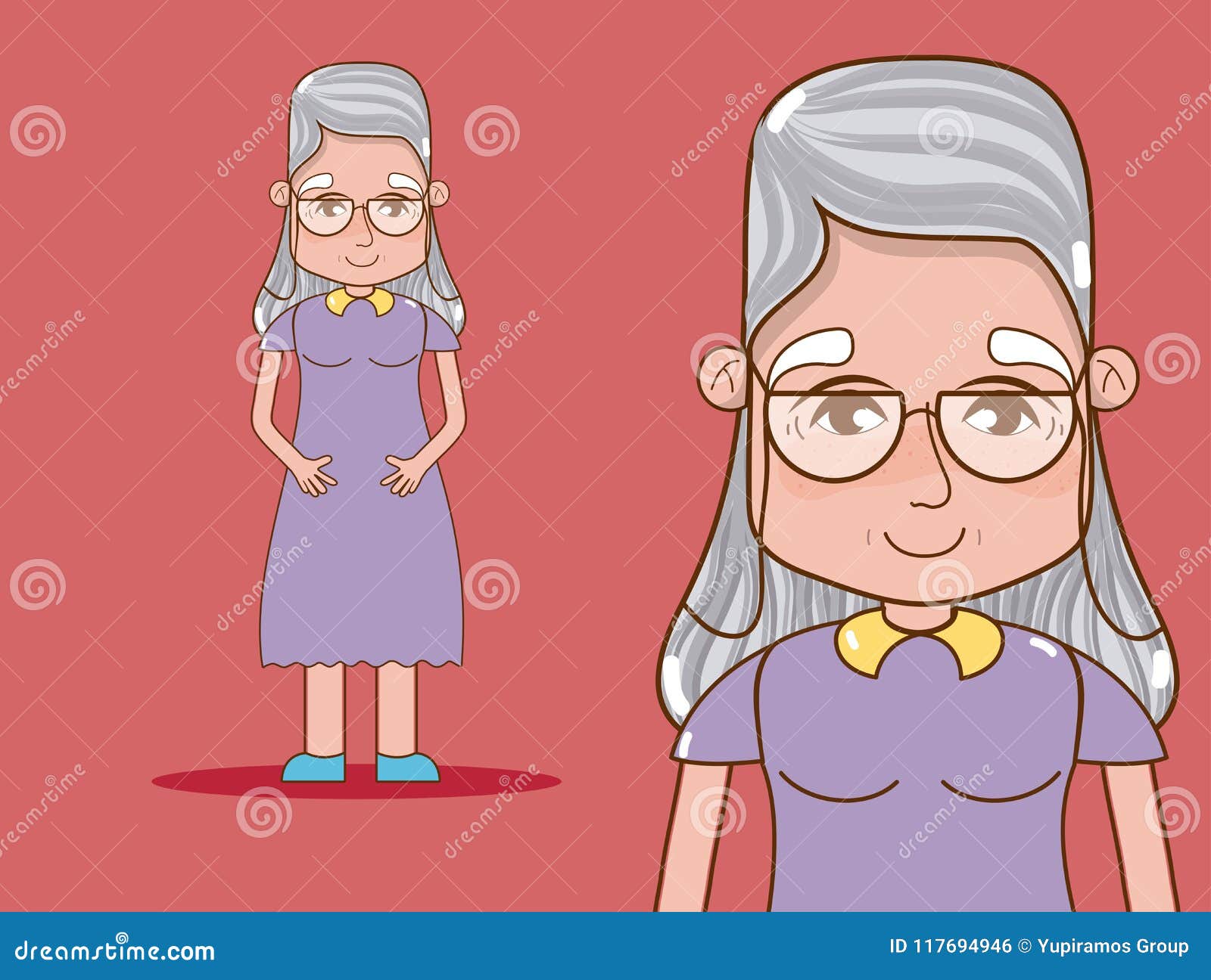 Beautiful Grandmother Cartoon Stock Vector - Illustration of concept ...