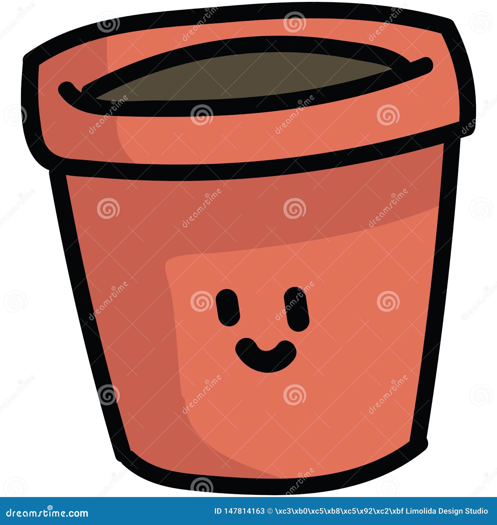 empty flower pot cartoon