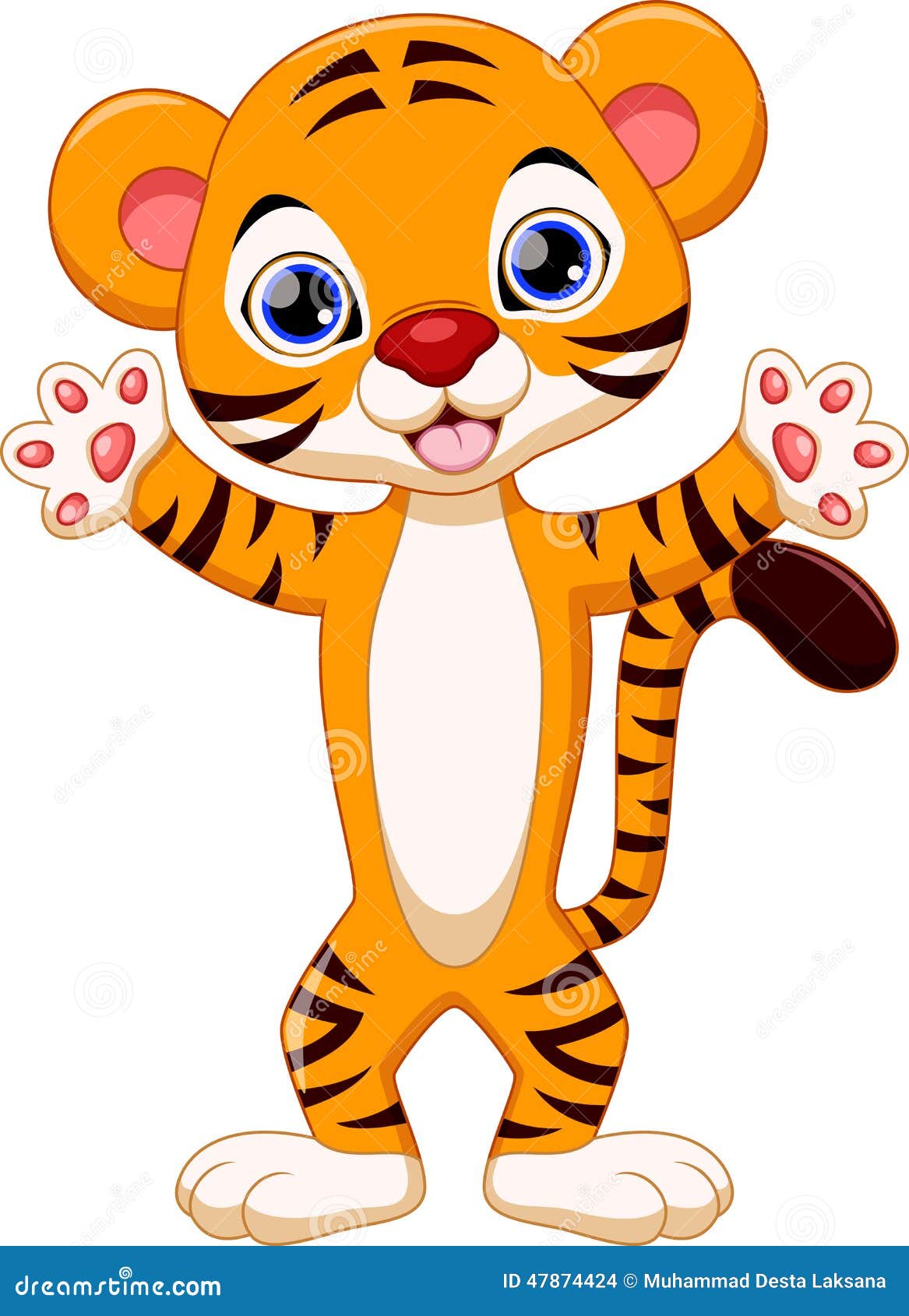 Cute tiger cartoon stock illustration. Illustration of icon - 47874424