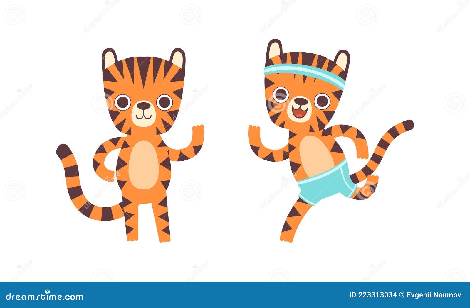 Tiger, Cute animals, cartoon animal, Christmas, baby animal Stock  Illustration | Adobe Stock