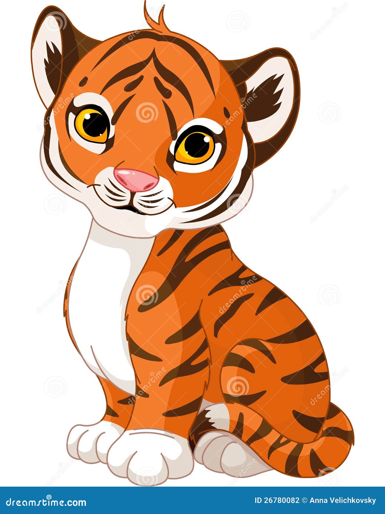 Cute tiger cub stock vector. Illustration of black, cute - 26780082