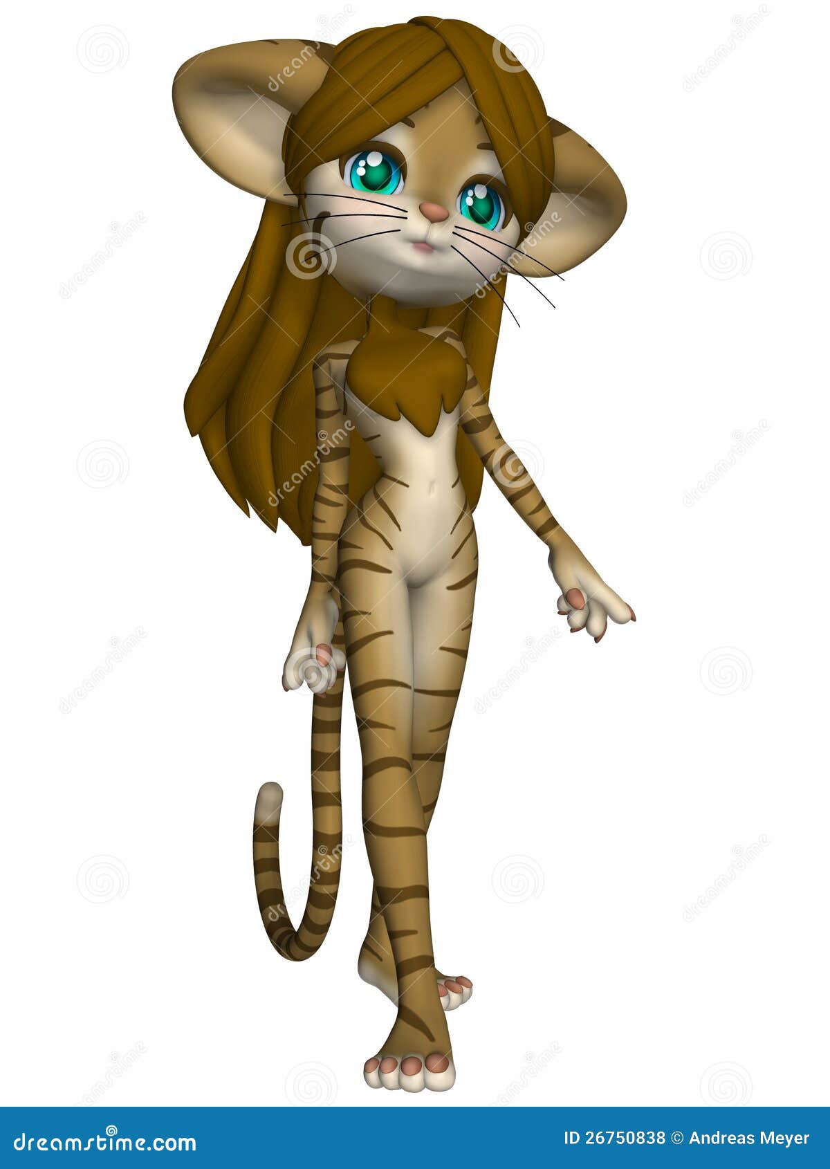 Cute Tiger Toon Figure stock illustration. Illustration of model