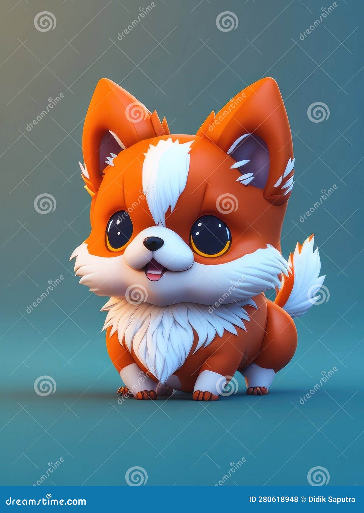 Cute tiny Anime dog stock illustration. Illustration of domestic 280618948