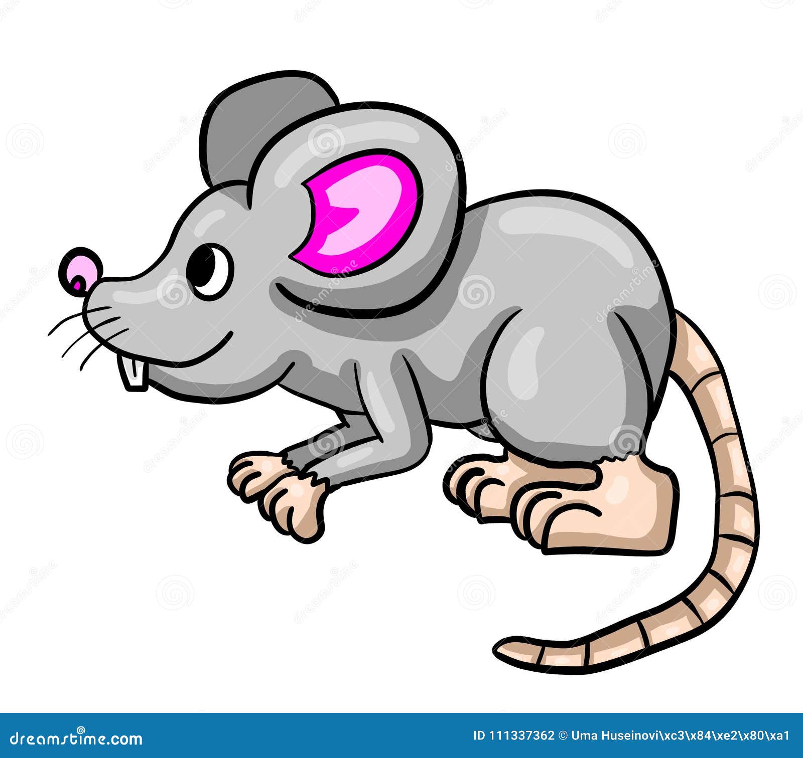 A Cute and Tiny Mouse stock illustration. Illustration of friendly -  111337362