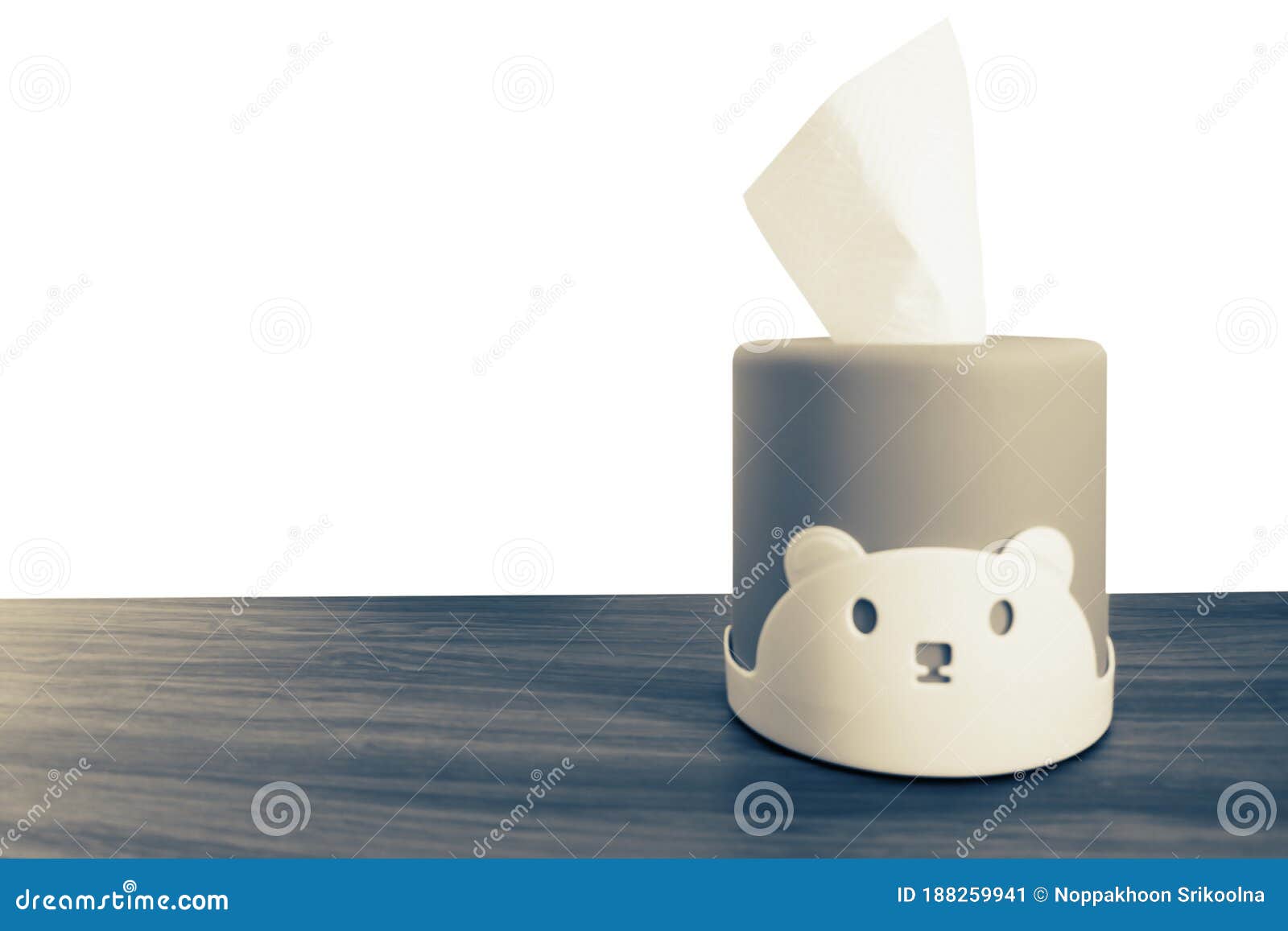 Cute Tissue Paper Box of Bear Doll on Wood Desk Stock Image - Image of  people, isolated: 188259941