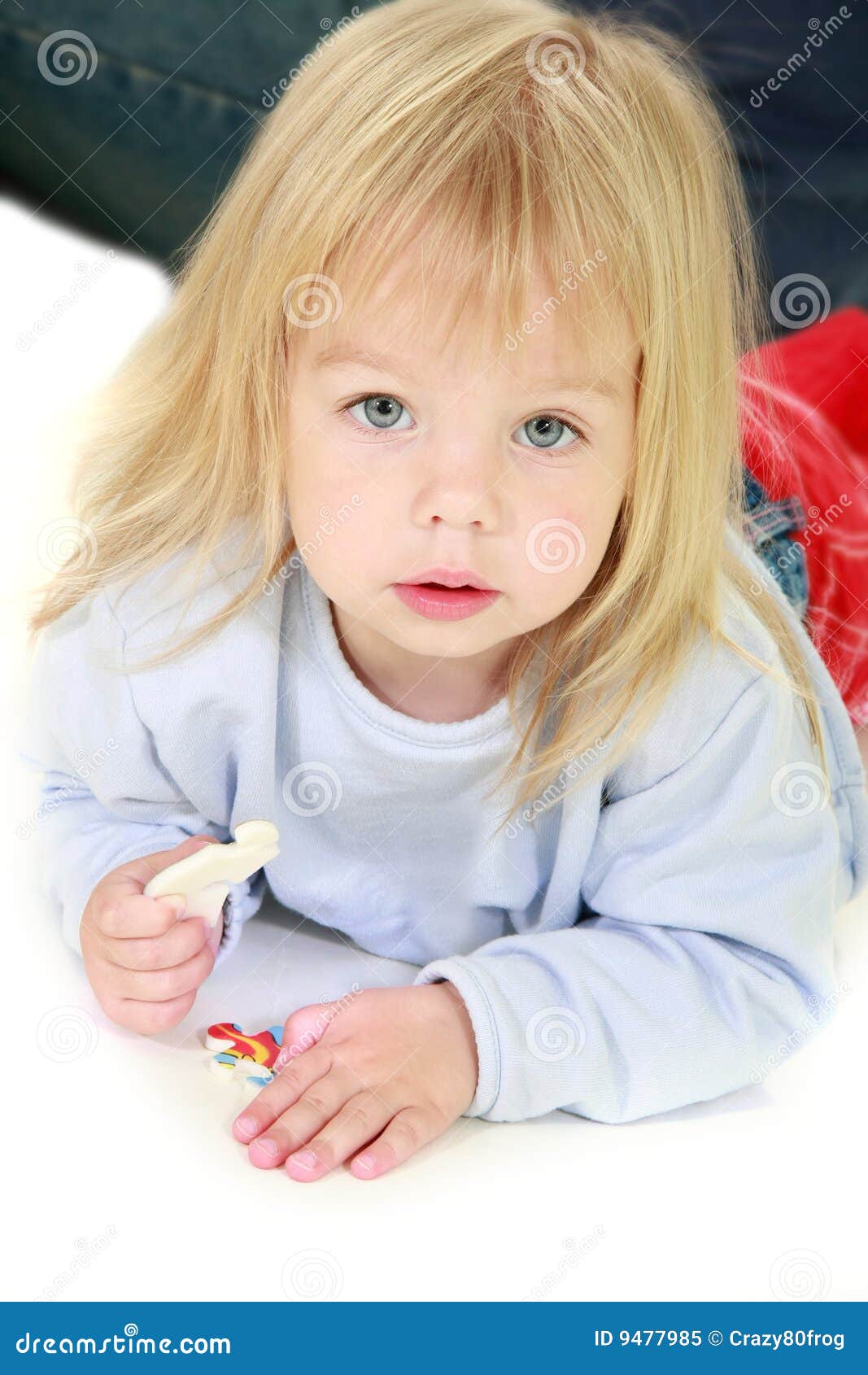 Cute Toddler Girl Over White Royalty Free Stock Photo ...