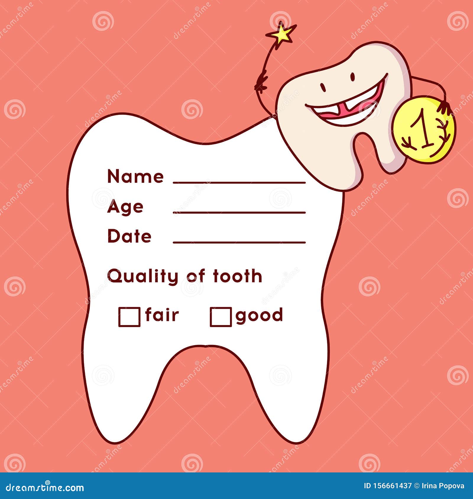 Cute Tooth Receipt Certificate Template with Sparkling Tooth With Regard To Free Tooth Fairy Certificate Template