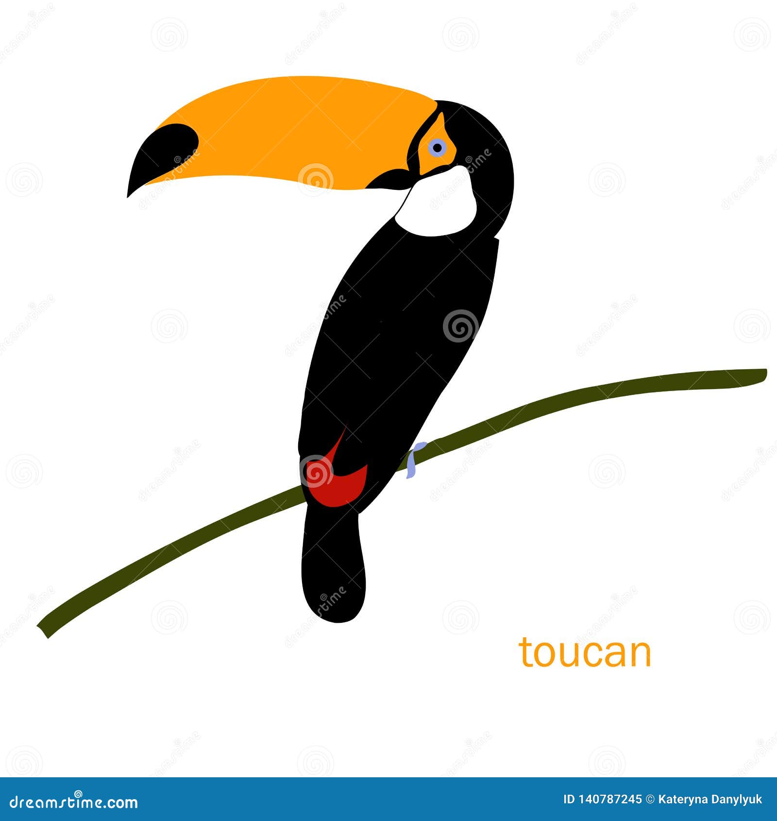 Cute Toucan Bird Vector Color Characters Set. Sketch Robin in Black, Orange  Colour Stock Vector - Illustration of isolated, toucan: 140787245