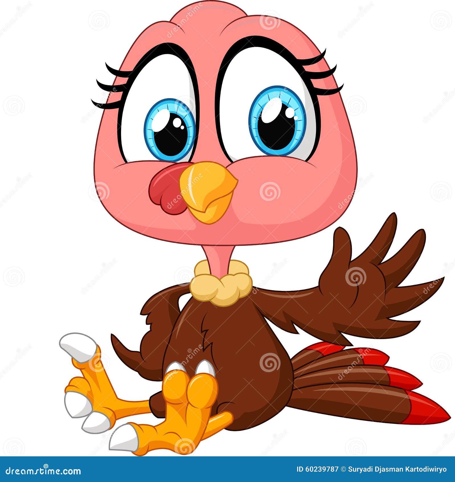 Cute turkey cartoon stock illustration. Illustration of charming - 60239787