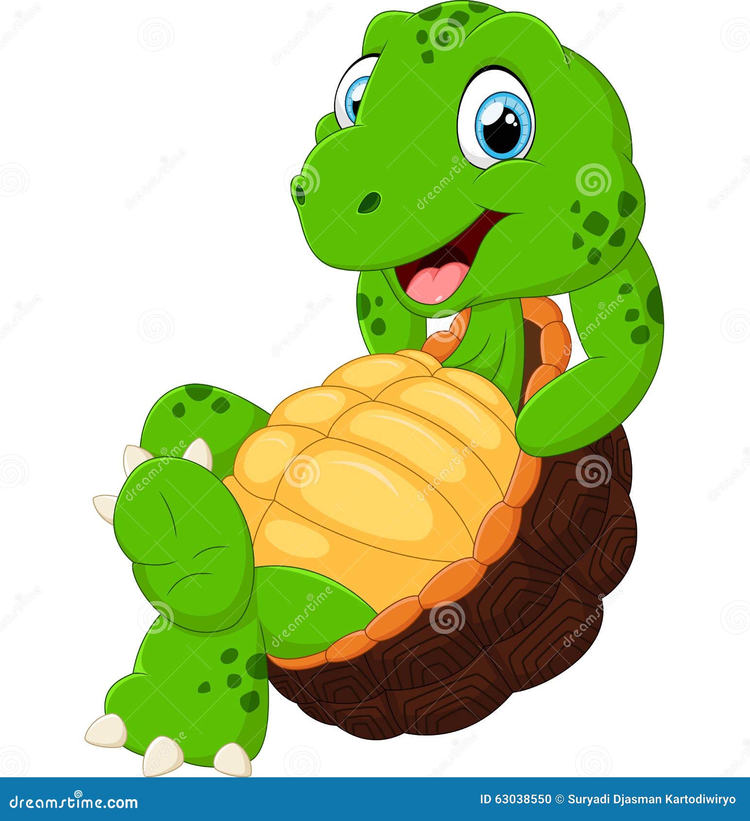 Illustration of Cute turtle cartoon posing