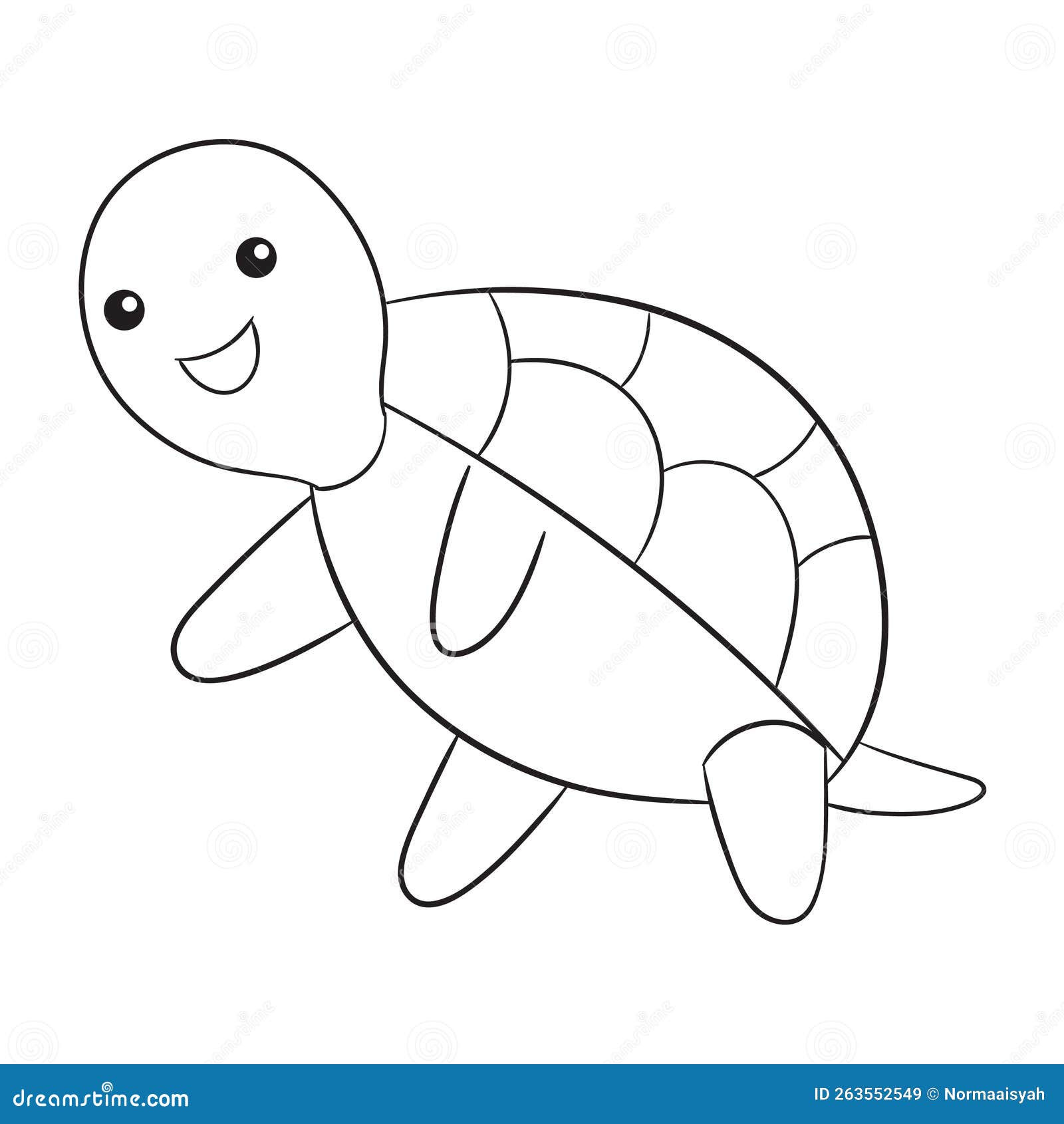 cute turtle  line art 