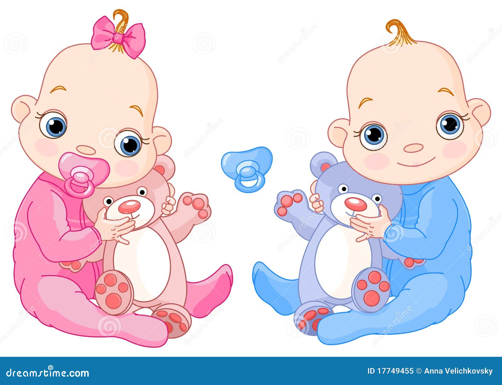 Cute Twins With Toys Stock Vector Illustration Of Couple