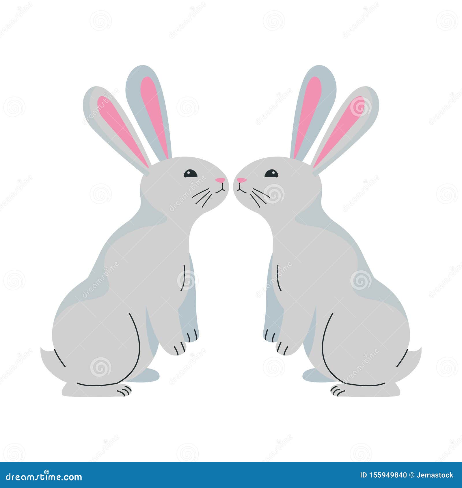 Cute Two Rabbits Animals Cartoons Stock Vector - Illustration of mammals, domestic: 155949840 Cute Two Rabbits Animals Cartoons Stock Vector - Illustration of mammals, domestic: 155949840