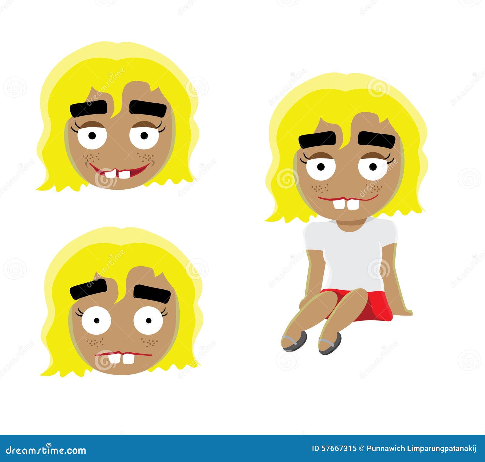 Ugly Blonde Stock Illustrations picture