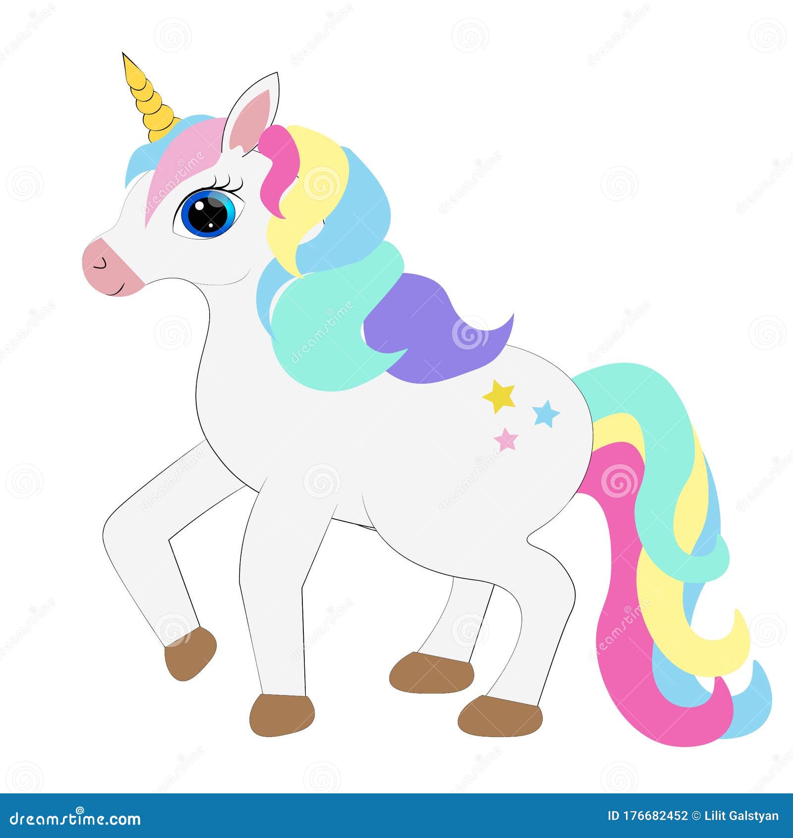 Cute Unicorn Cartoon Illustration Stock Illustration - Illustration of ...