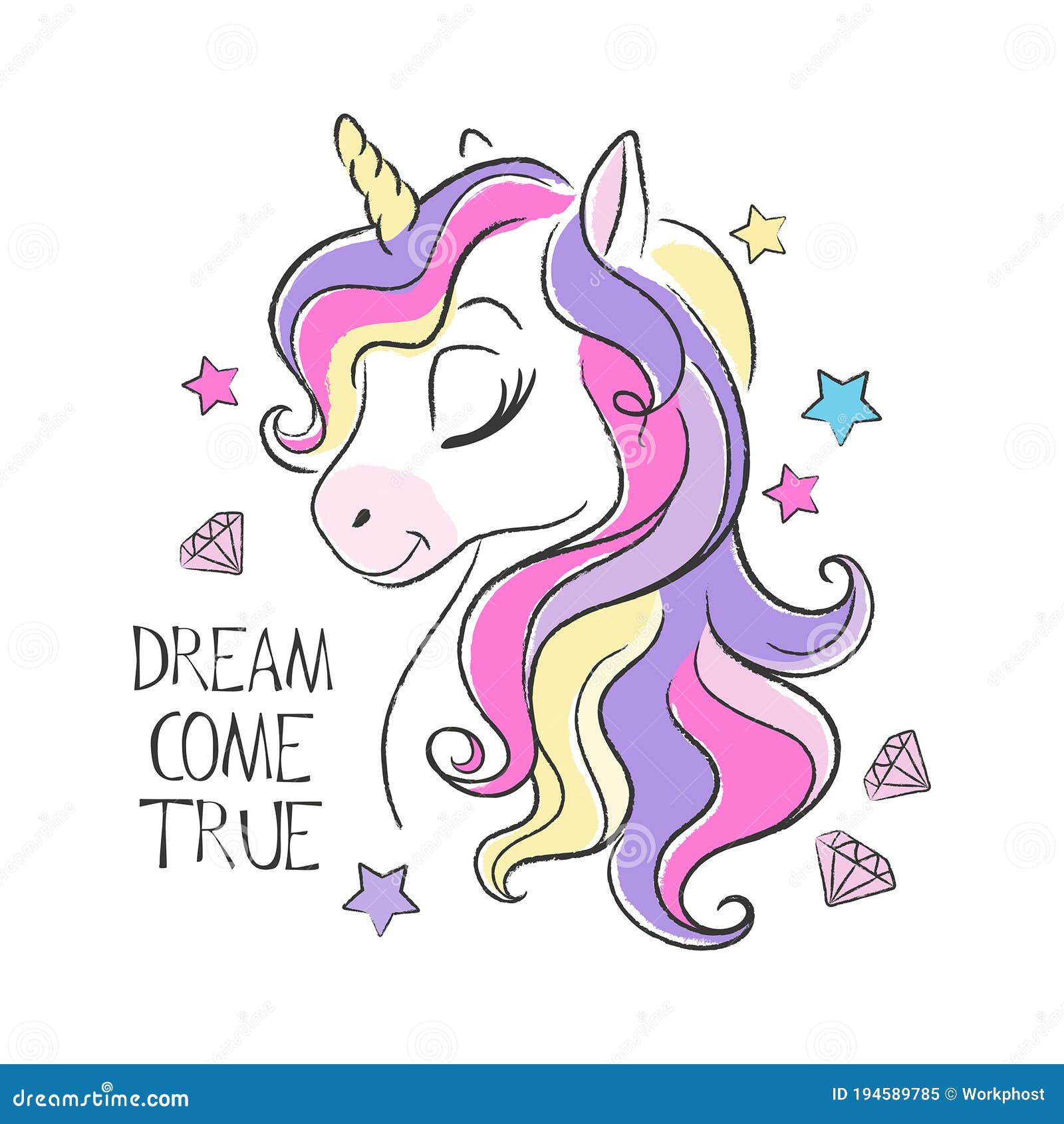 Drawing unicorn coloring book vector... - Stock Illustration [73091339] -  PIXTA