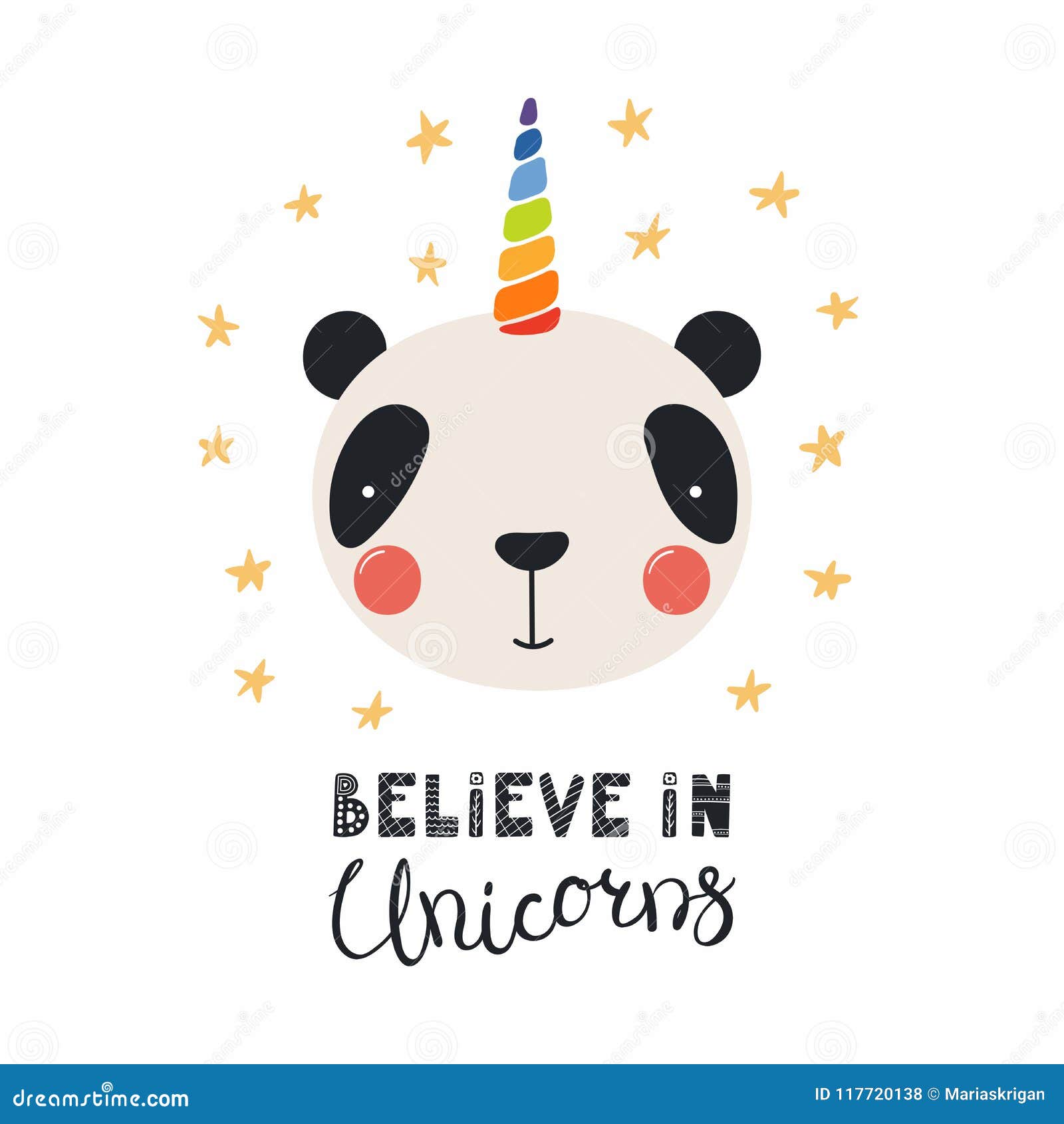 Cute unicorn panda stock vector. Illustration of apparel - 117720138