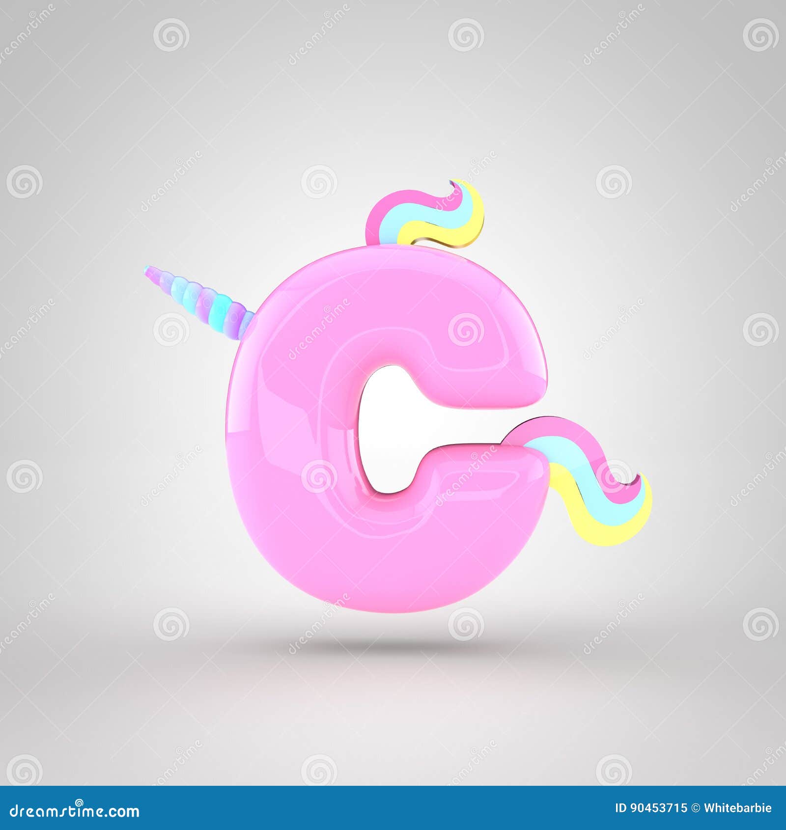 Cute Unicorn Pink Letter C Lowercase Stock Illustration ...