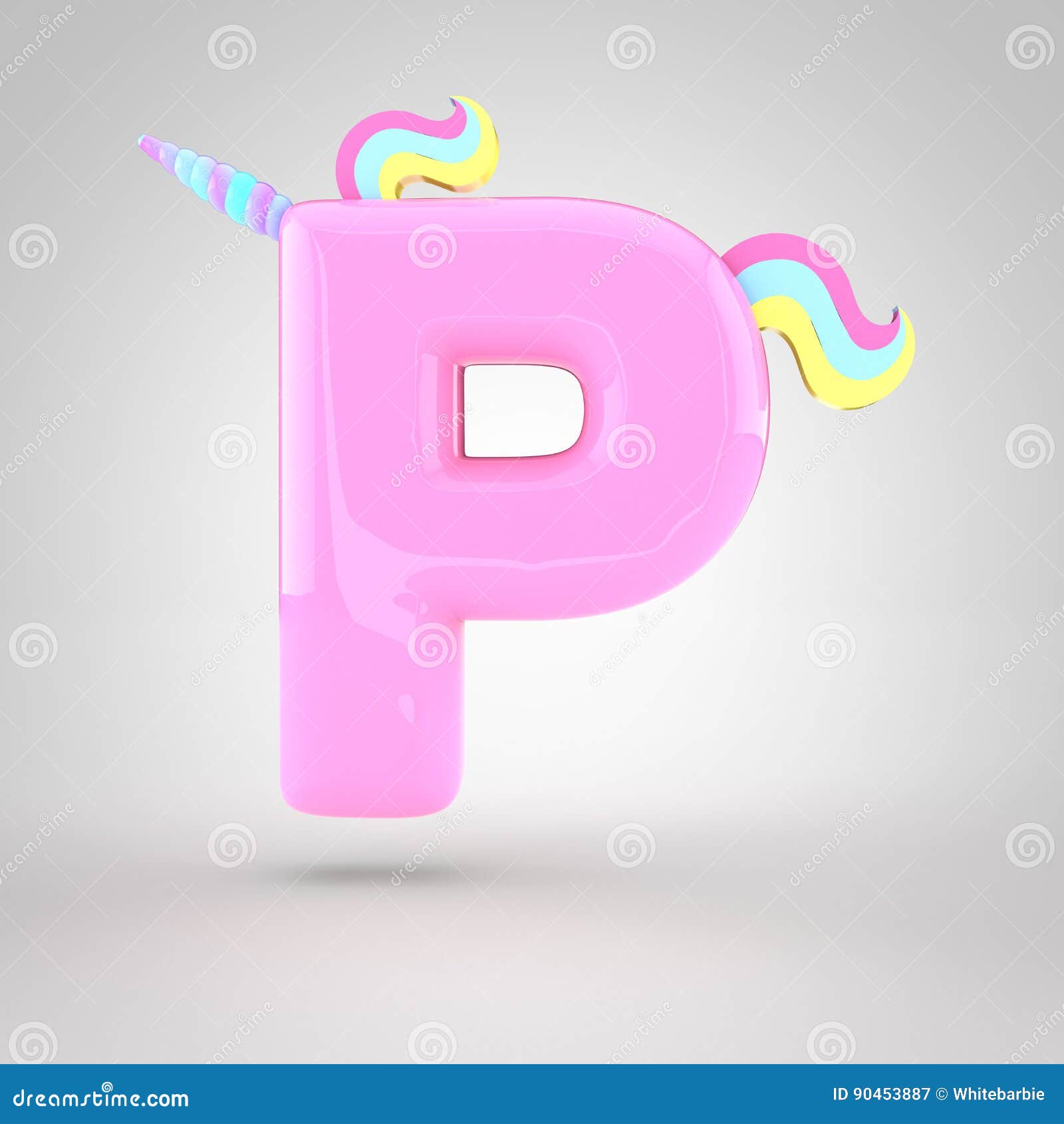 Cute Unicorn Pink Letter P Uppercase Stock Illustration Illustration Of Blue Cute