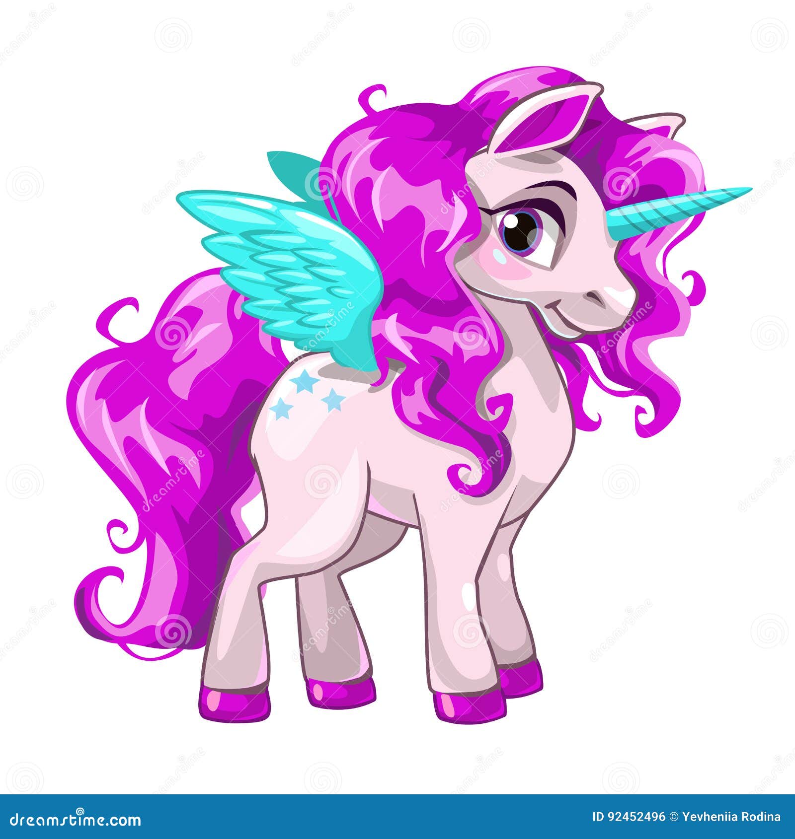 Cute Unicorn Princess Icon. Stock Vector - Illustration of character,  beautiful: 92452496