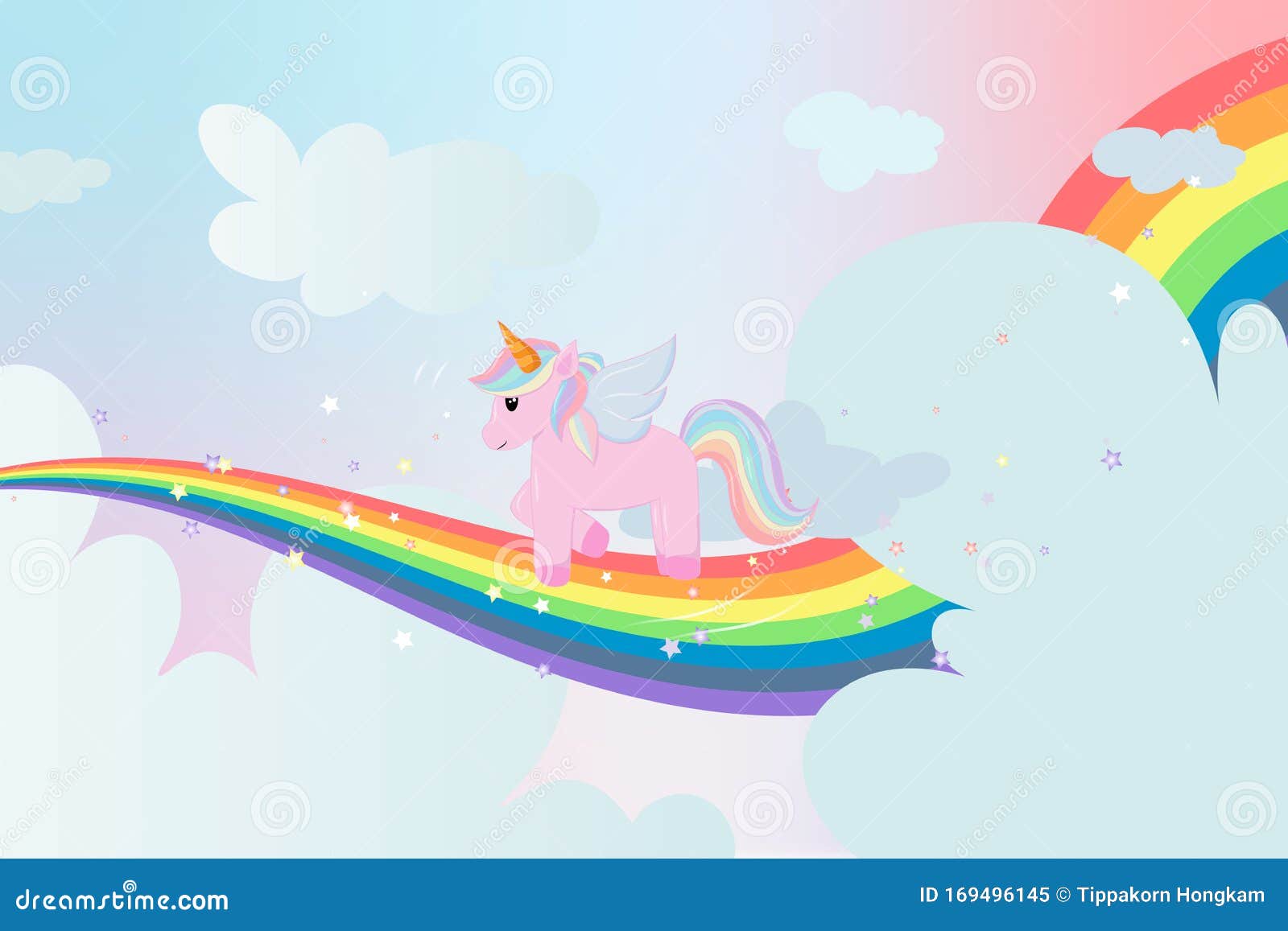 Cute Unicorn Rainbow Wallpaper