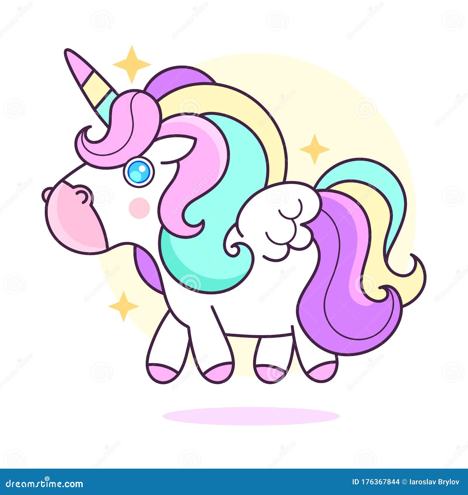 Cute Unicorn Vector Cartoon Character Illustrationdesign For Child