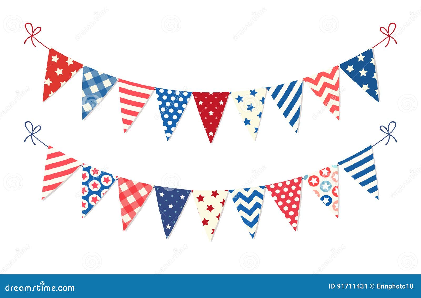 Cute USA Festive Bunting Flags in Traditional Colors Ideal As American ...