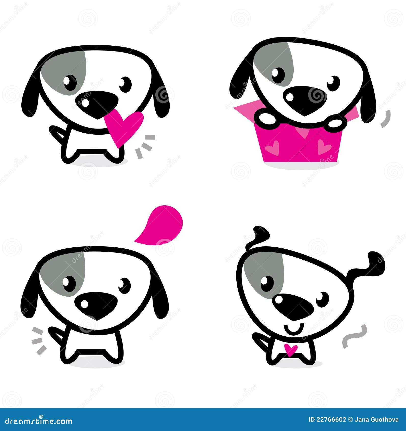 Cute valentine dogs set stock vector. Illustration of drawing 22766602