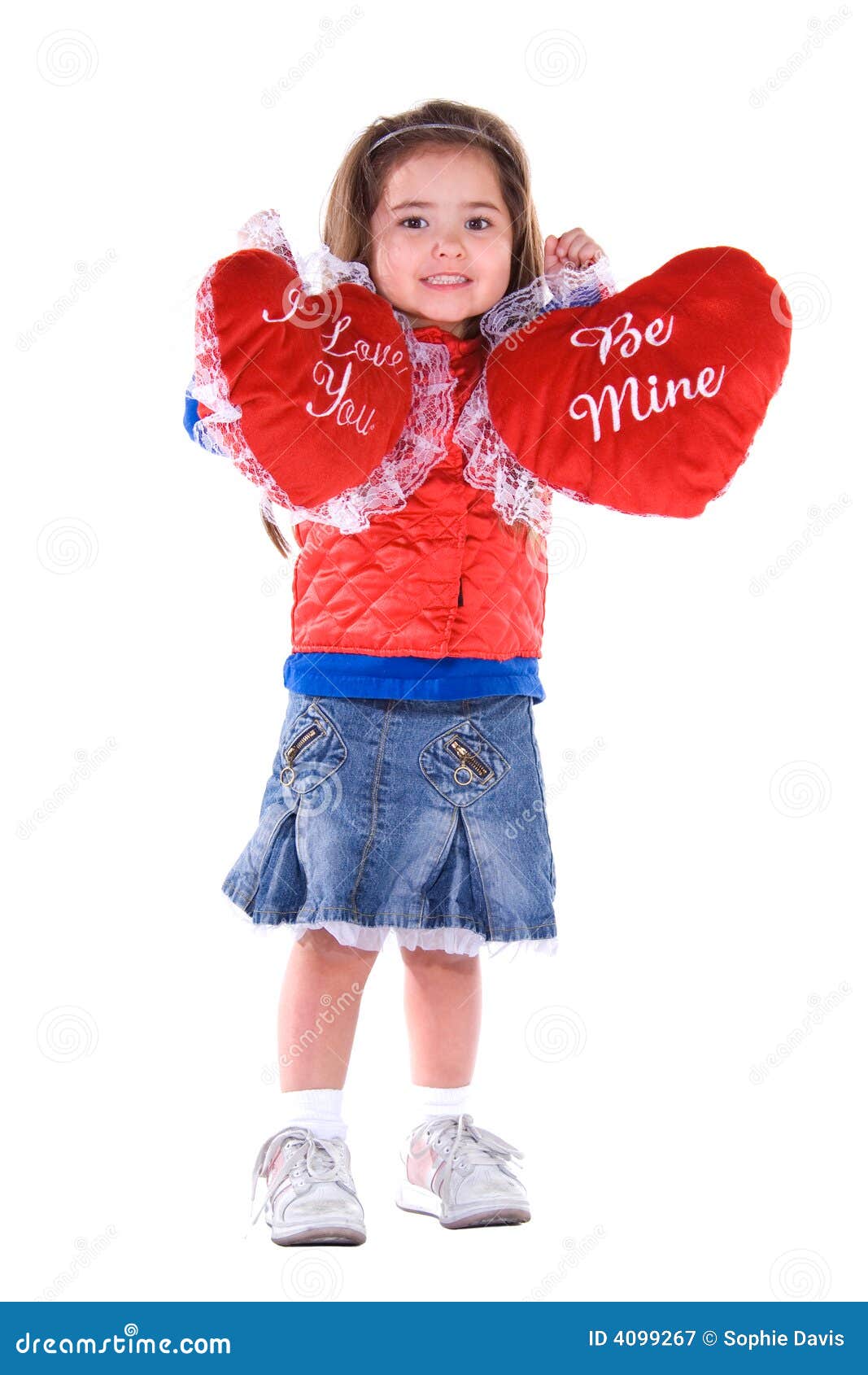 Cute Valentine girl. stock image. Image of holding, vertical 4099267