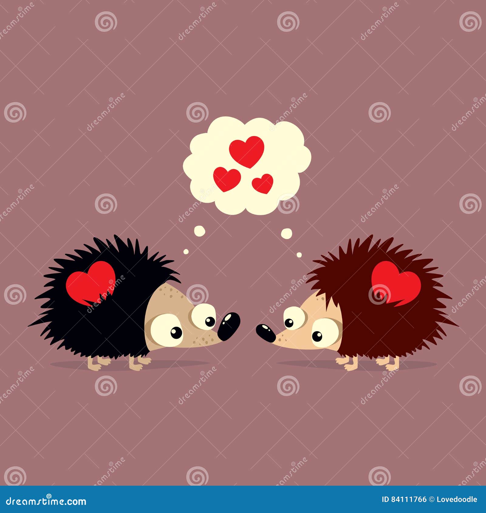 Set of Two Valentine Hedgehogs 