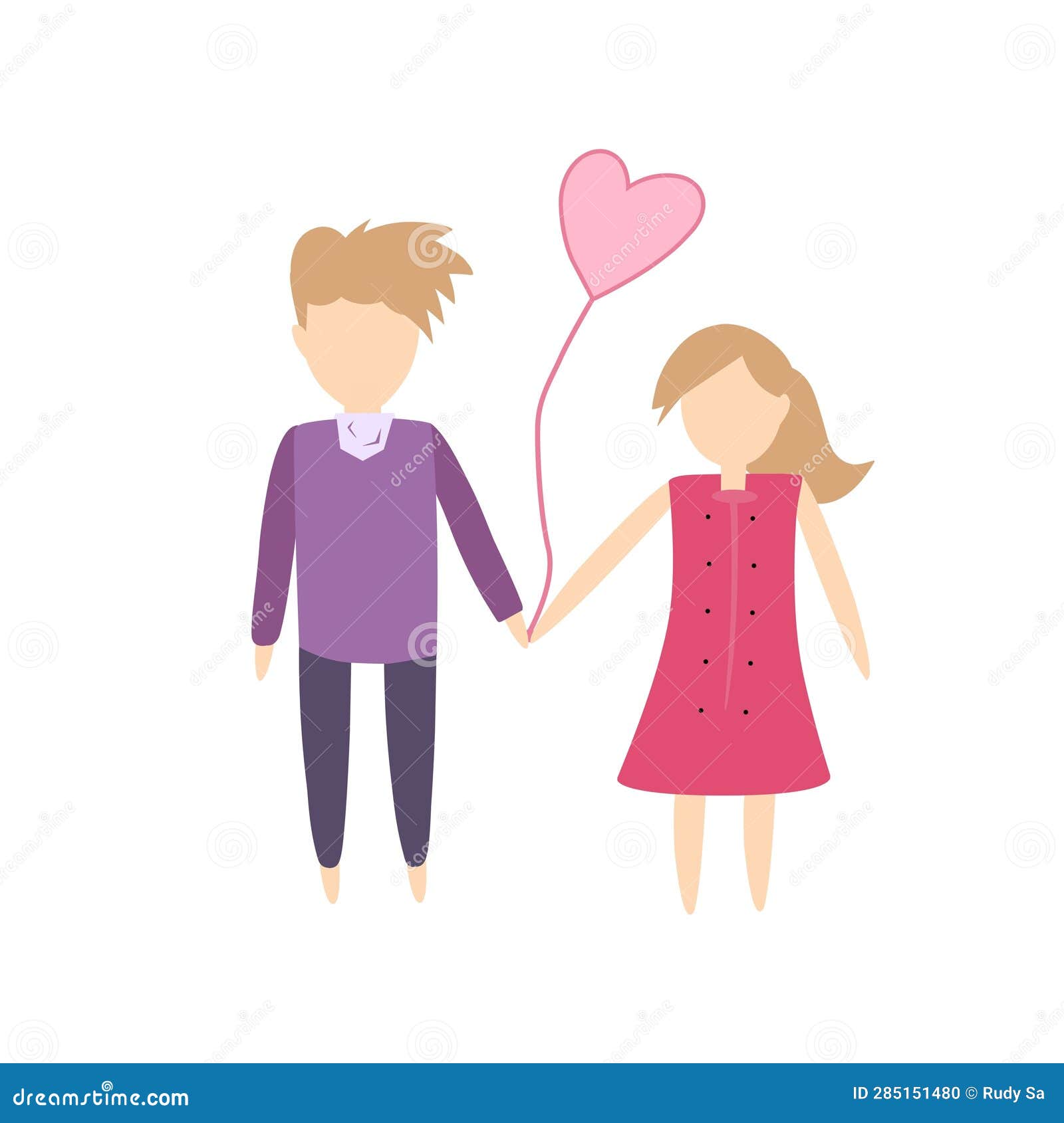 Cute Valentine S Day Character Couple Vector Ilustration Stock Illustration Illustration Of