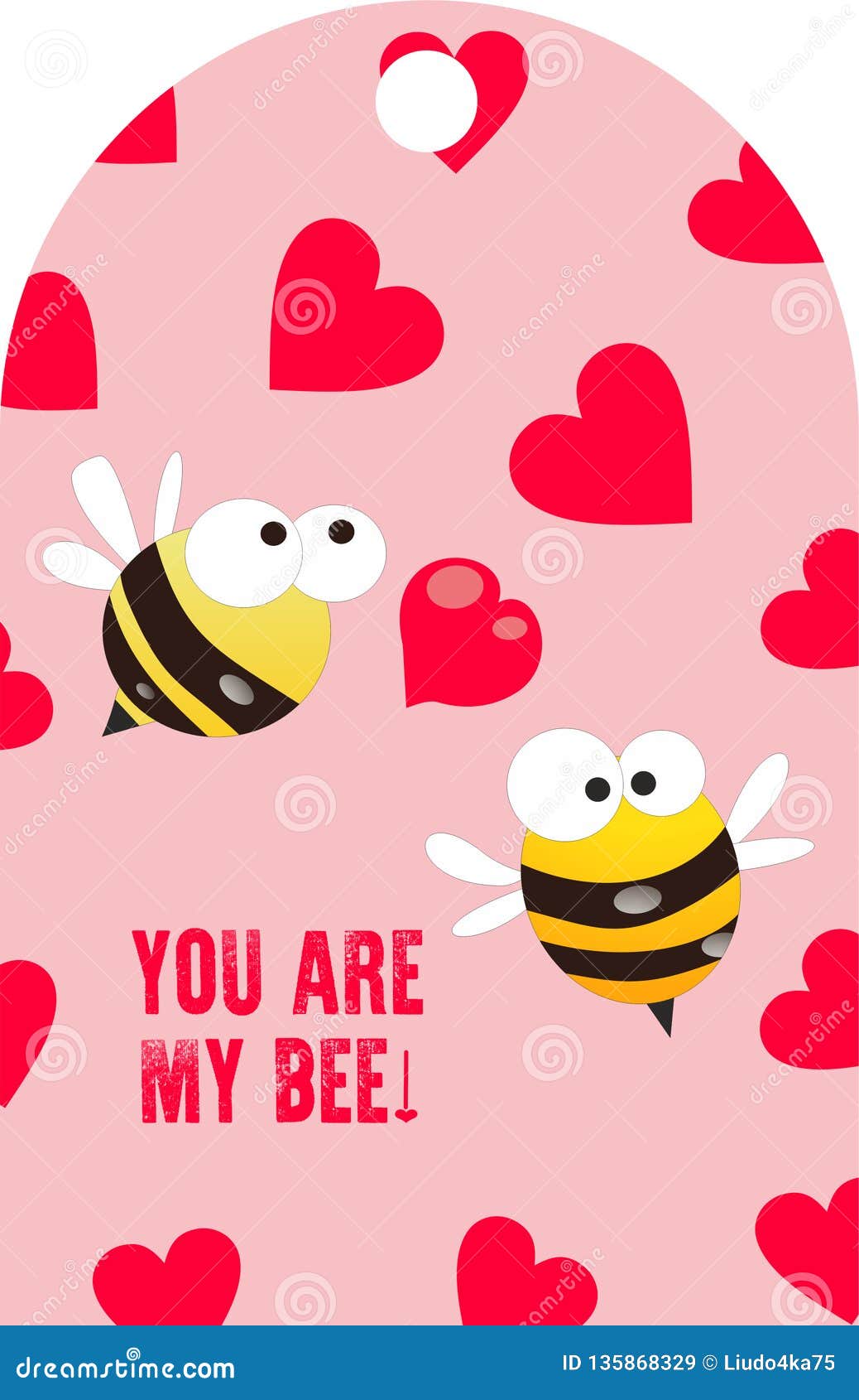Cute Valentines Day Card with Funny Cartoon Bees Stock Illustration -  Illustration of romance, funny: 135868329