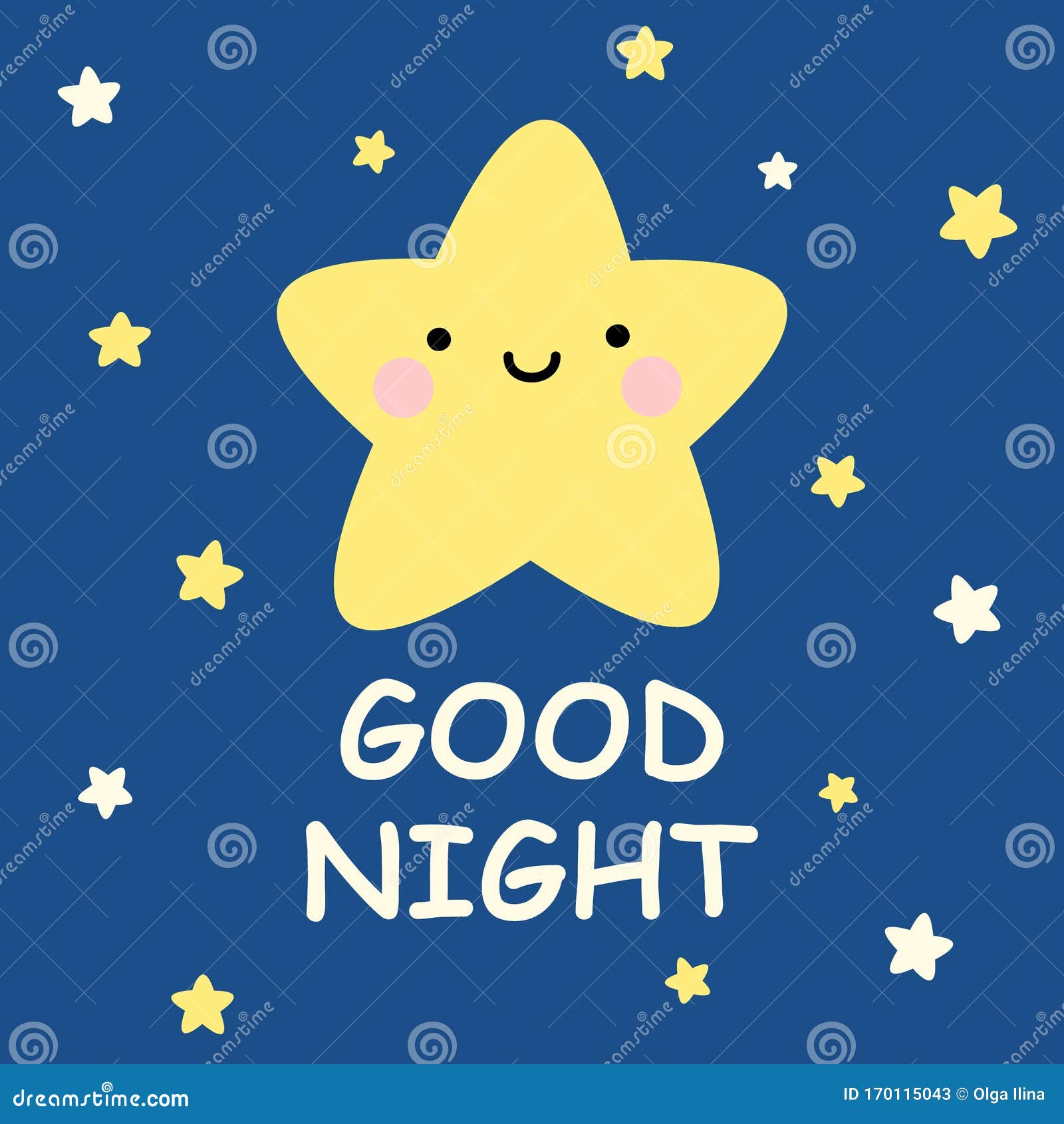 Cute Vector Good Night Card with Cartoon Stars Stock Illustration - Illustration of star, love: 170115043 Cute Vector Good Night Card with Cartoon Stars Stock Illustration - Illustration of star, love: 170115043