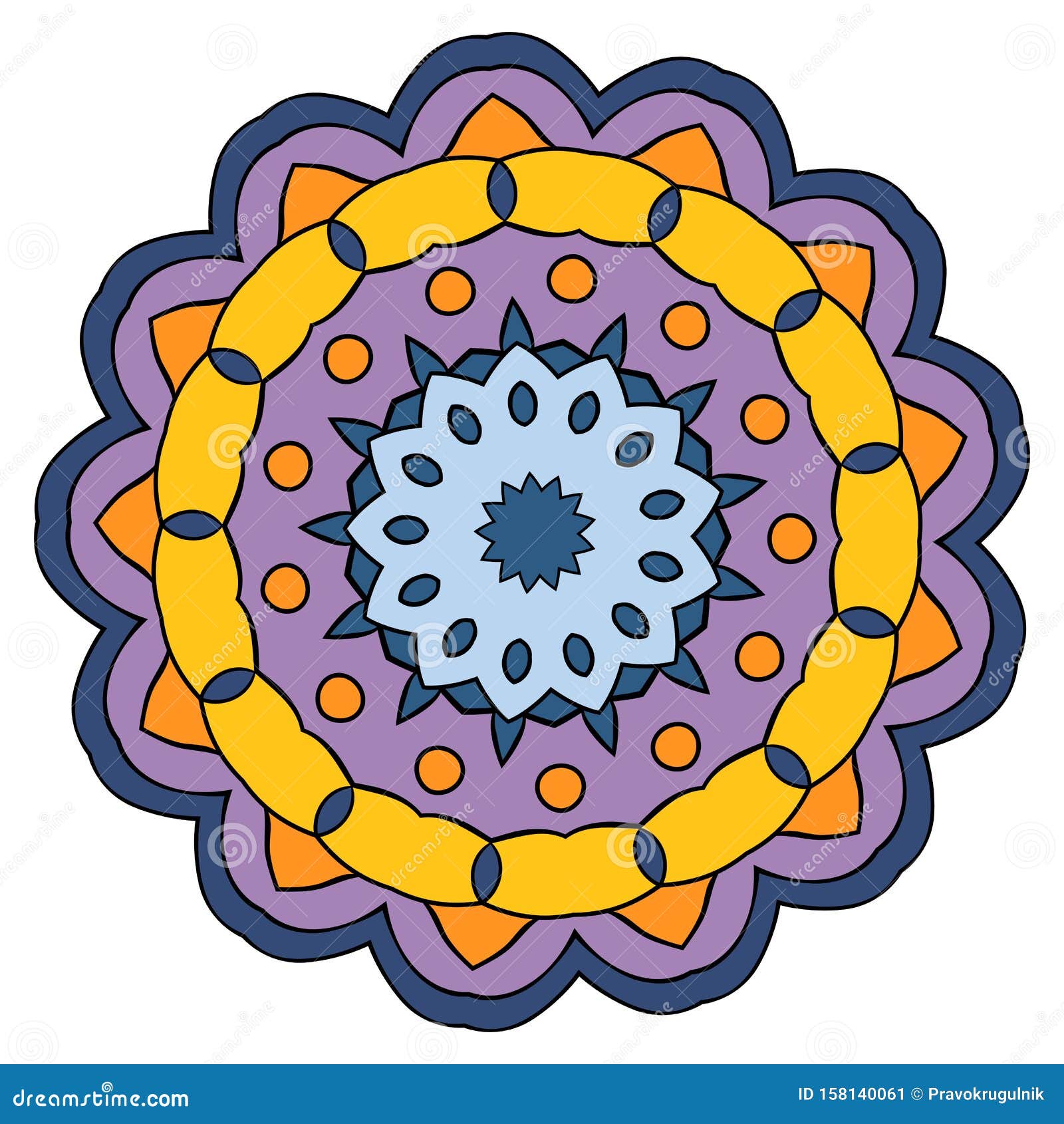 Download Cute Vector Hand Drawn Flower Mandal Stock Vector ...