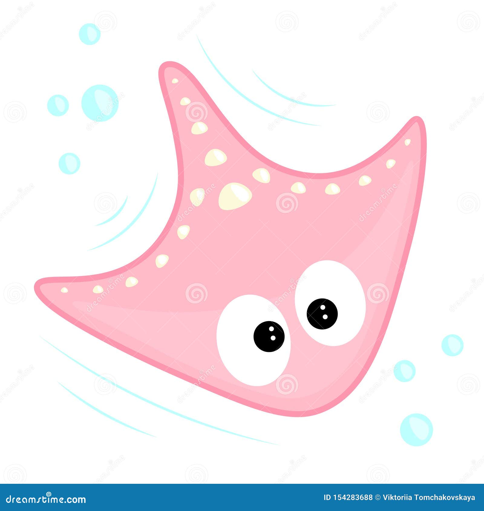 Download Cute Vector Pink Stingray For Kids. Underwater Resident ...