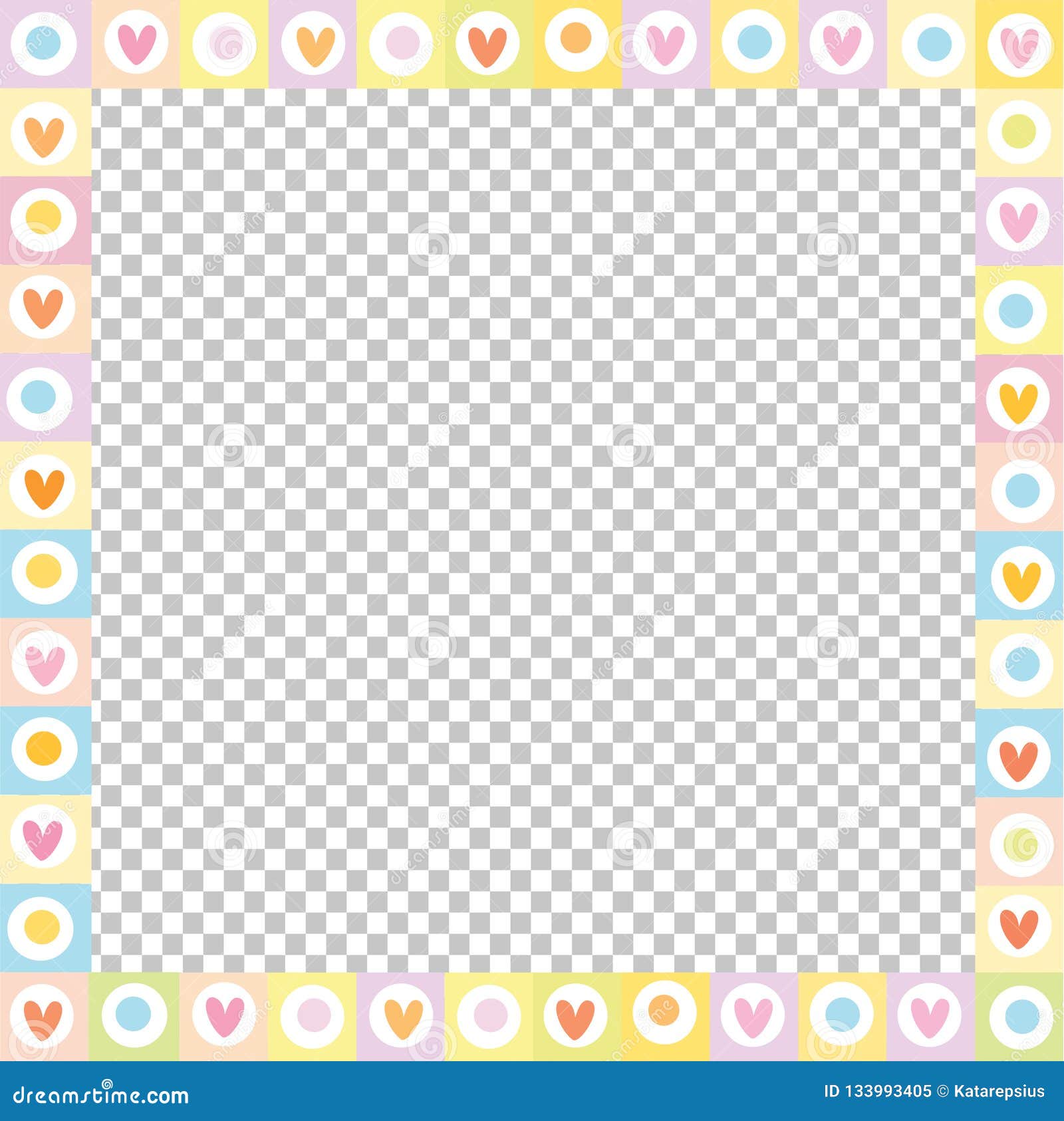 Download Cute Vector Square Love Border Made Of Doodle Hearts In ...