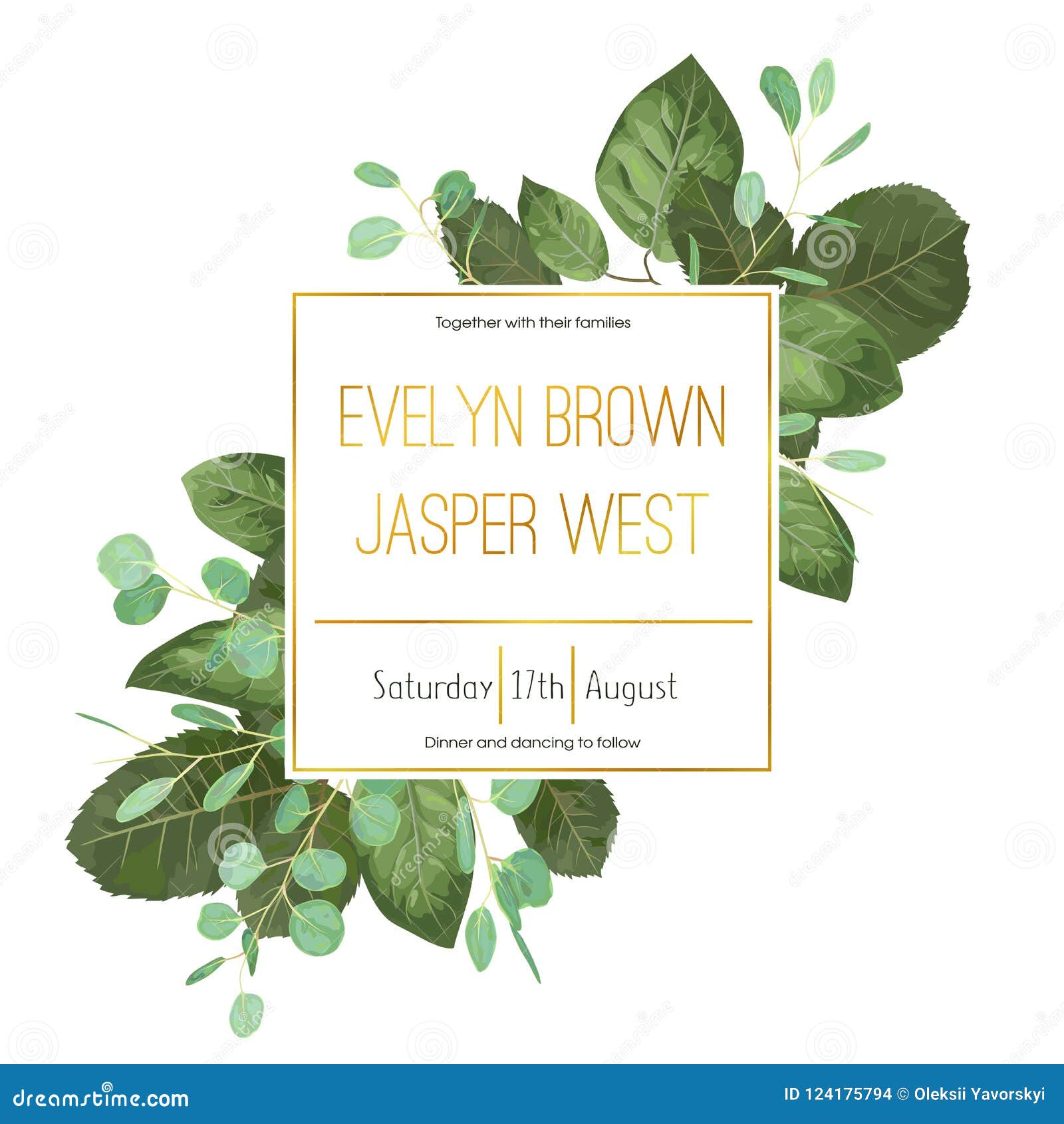 Download Cute Vector Watercolor Square Frame With Leafs Of Roses ...