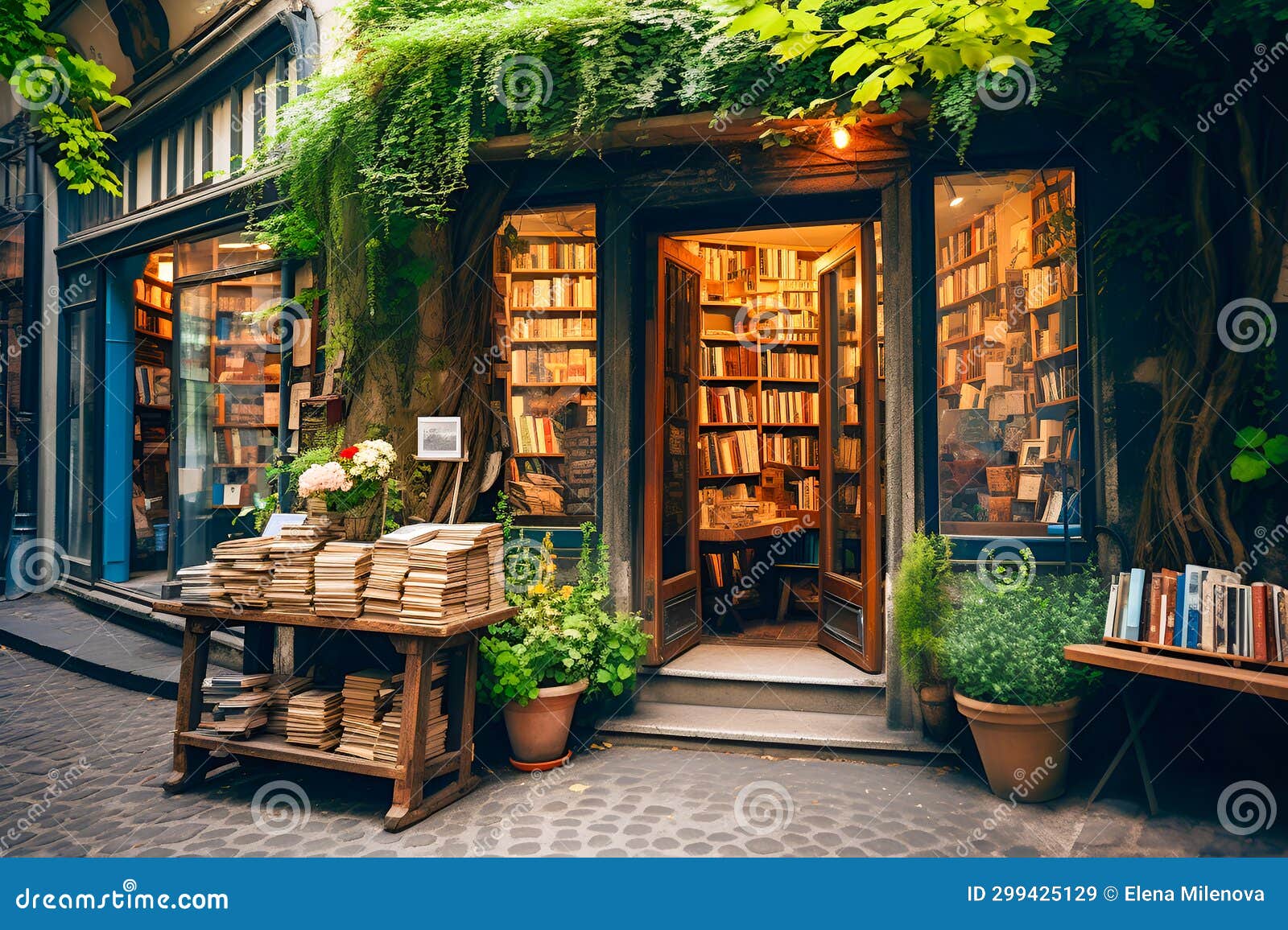 Cute Vintage Bookstore Front Stock Image Image of indoor, attractive