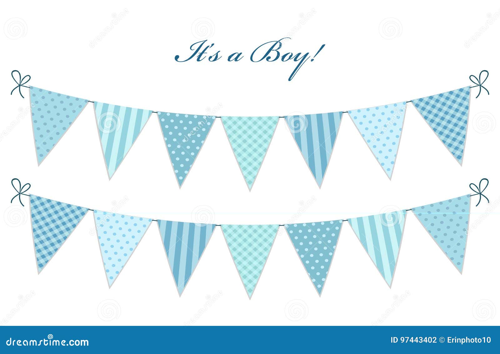Bunting Light Blue Stripes Baby Shower Its a Boy Bunting 10m Flags Birthday 