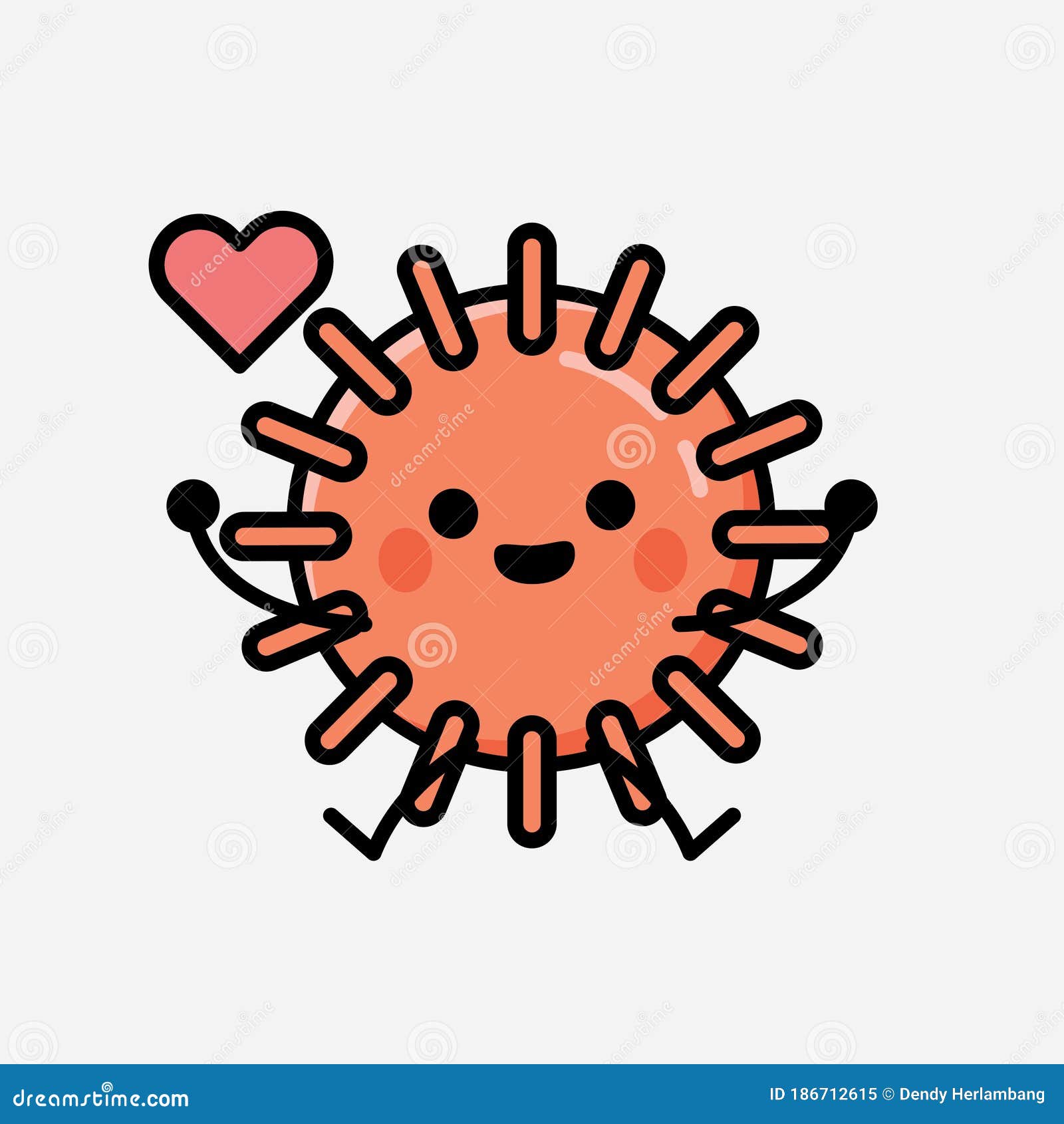 Cute Virus Mascot Vector Character in Flat Design Style Stock Vector ...