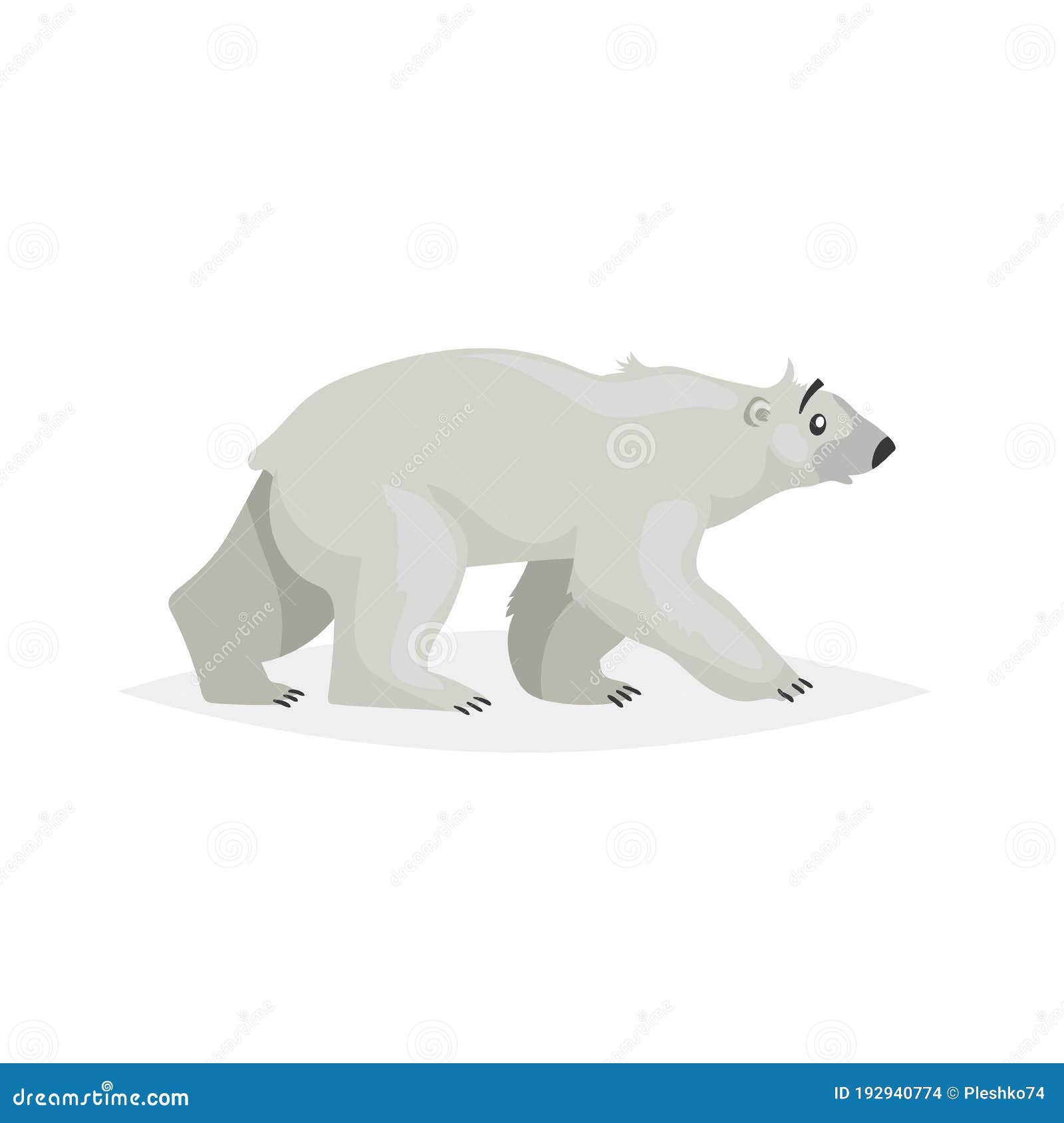 Cute Walking Polar Bear. Polar Animal Cartoon Illustration. Flat Style  Design. Best for Kid Education Stock Vector - Illustration of background,  bear: 192940774