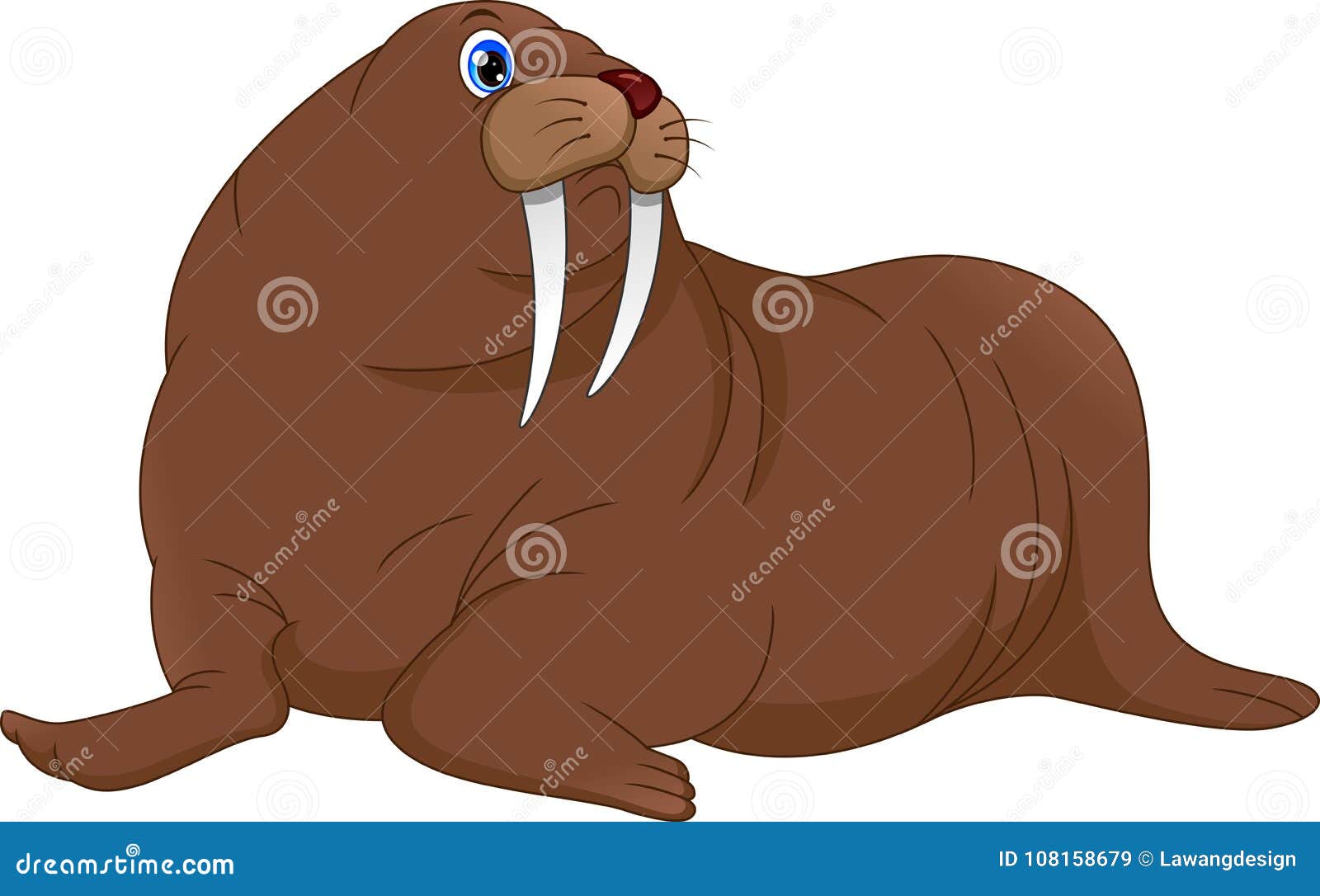 Cute walrus cartoon stock vector. Illustration of graphic - 108158679