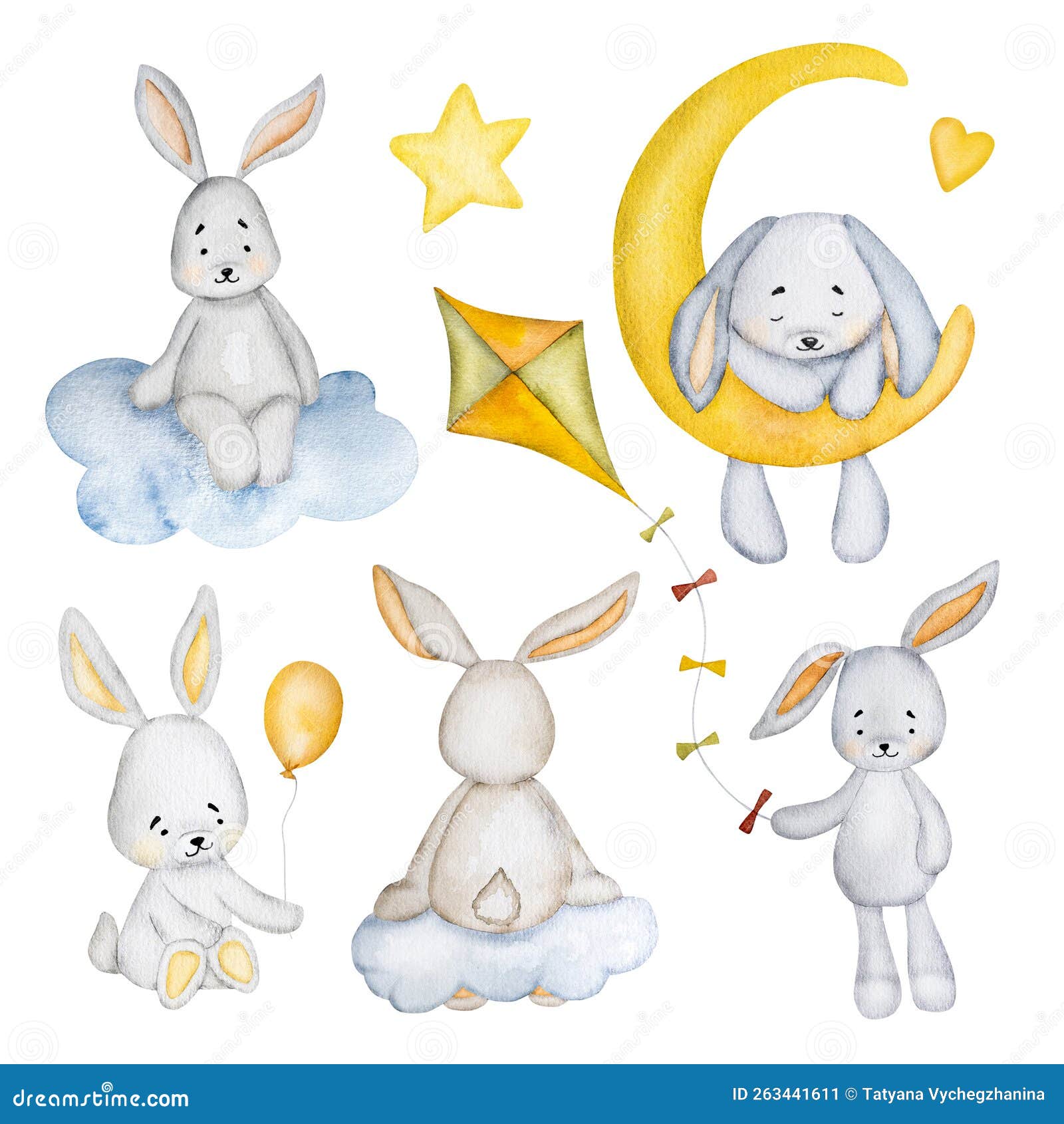 Kawaii image of the rabbit during the Chinese lunar new year. Anime style  bunny. Generative AI. Stock Illustration