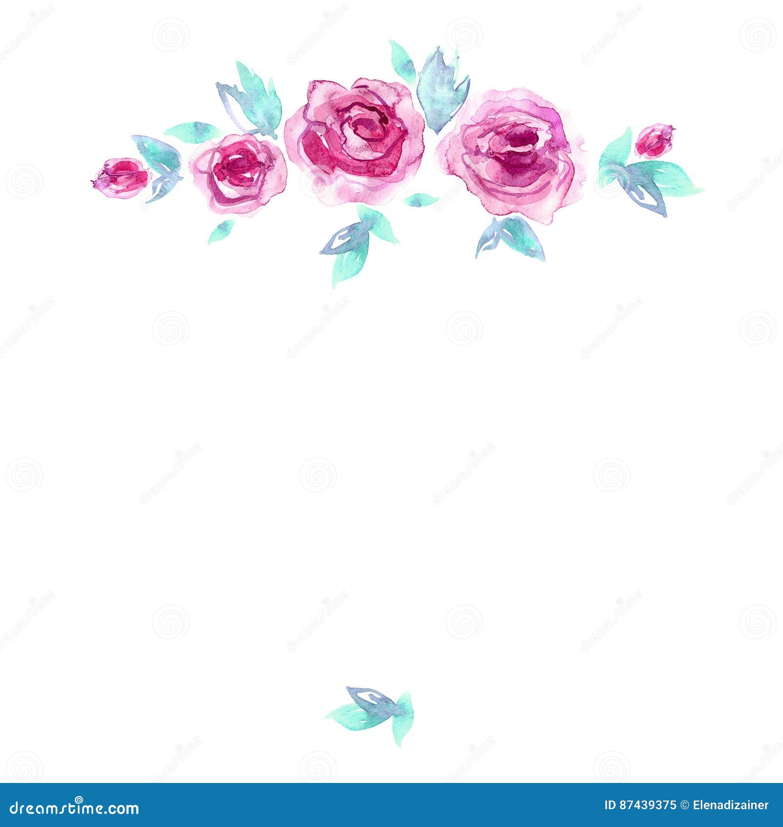 Cute Watercolor Flower Frame. Background Stock Illustration ...